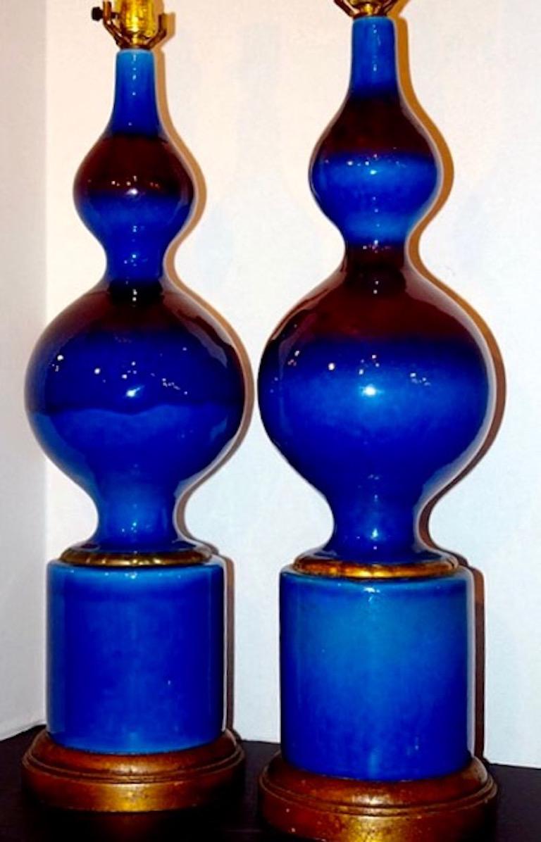 Italian Large Porcelain Table Lamps For Sale