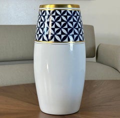 Grande vaso in porcellana Bavaria cobalto e oro Arzburg Schumann Germania