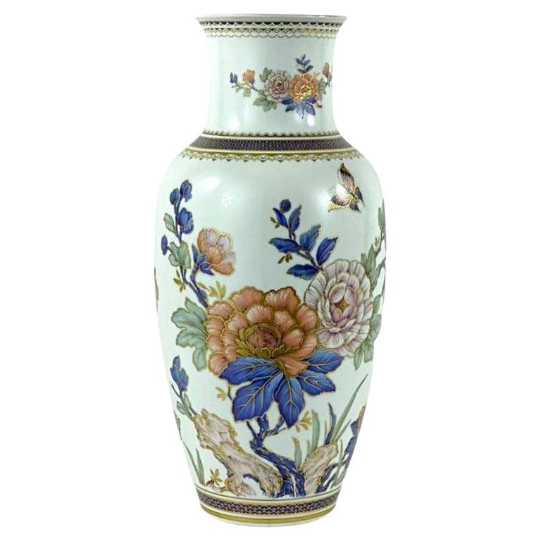 Fanquare Vase Porcelaine Jingdezhen Pastel Vintage Motif Pêche – Grand Vase Chinois Style Ming 25 Cm – Décoration Élégante Et Authentique