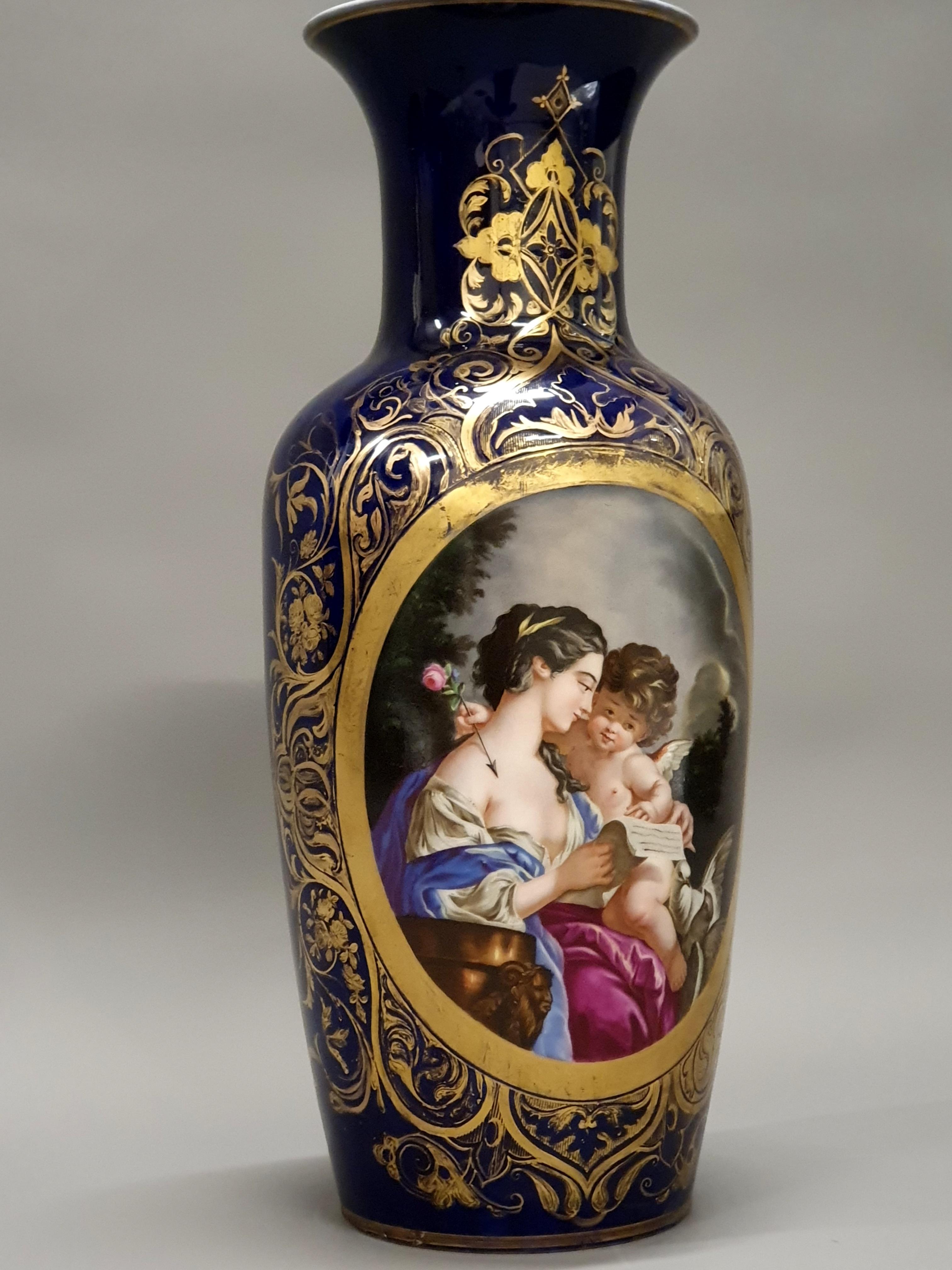Louis Philippe Large Porcelain Vase, the Toilet of Venus After François Boucher For Sale