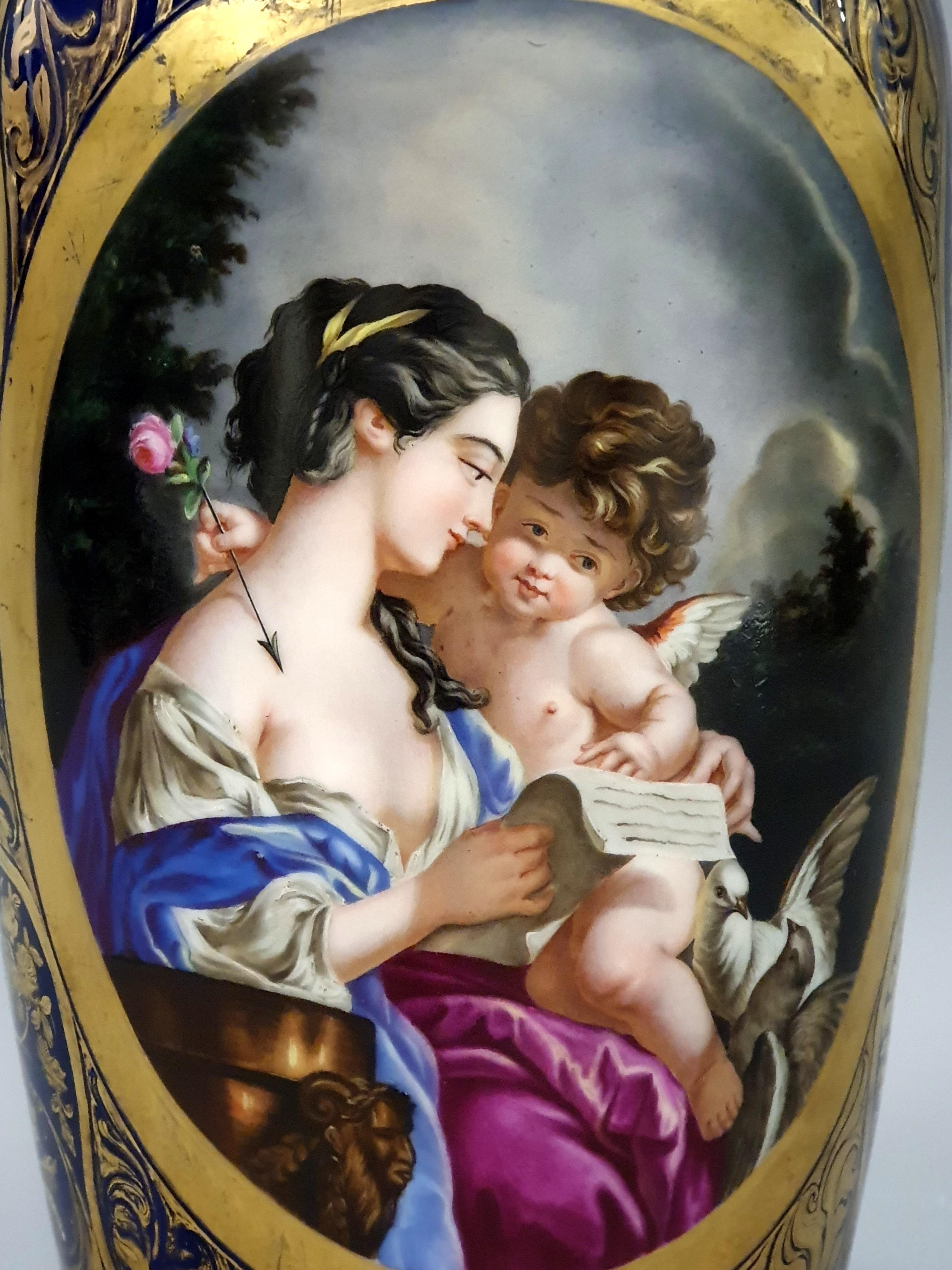 French Large Porcelain Vase, the Toilet of Venus After François Boucher For Sale