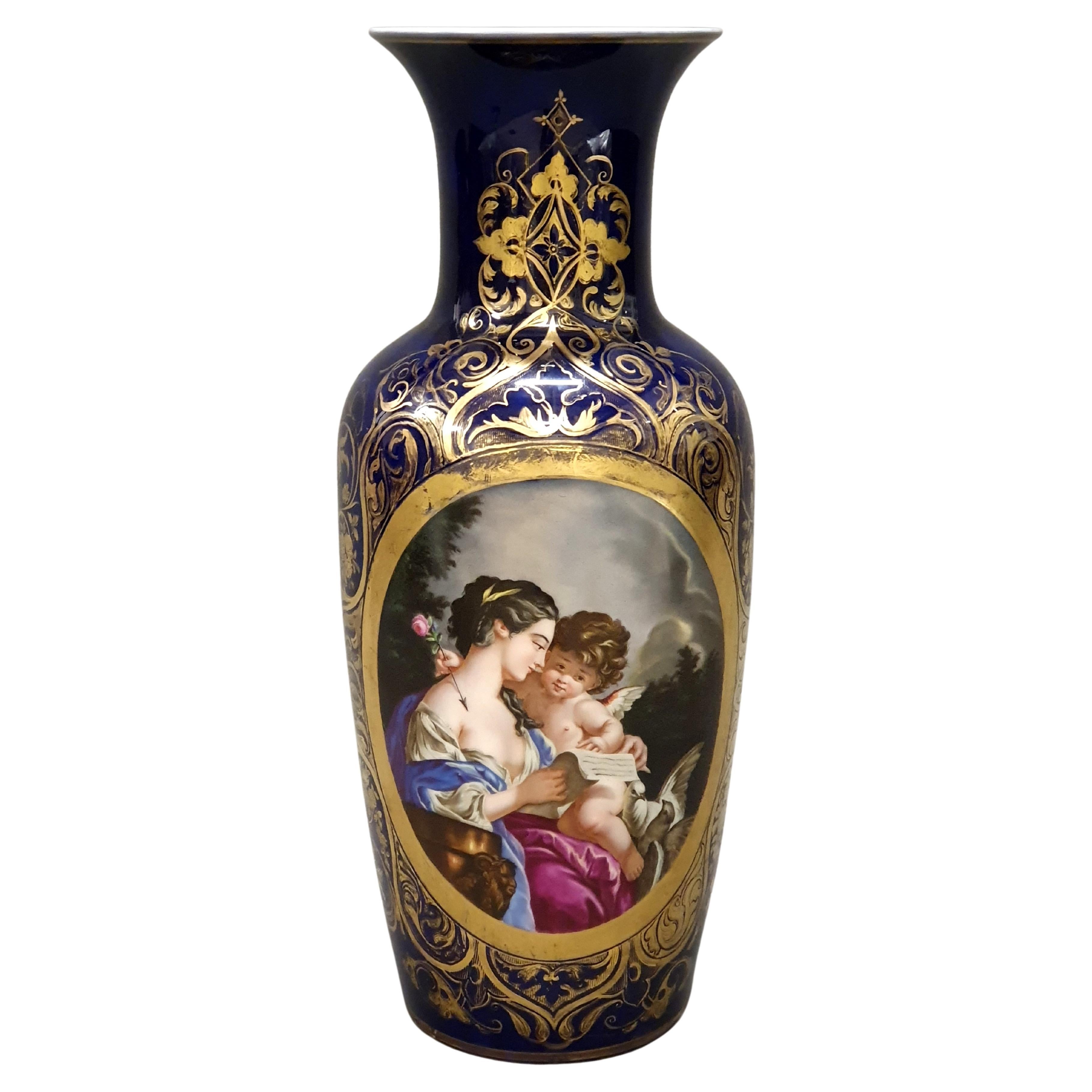 Grand vase en porcelaine - La toilette de Vénus d'après François Boucher en vente