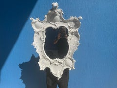 Large Porcelain Wall Mirror, White