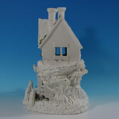 Large Porcellaneous Staffordshire House Spill Vase