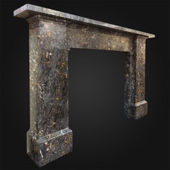 Large Portoro Marble Fireplace Mantel