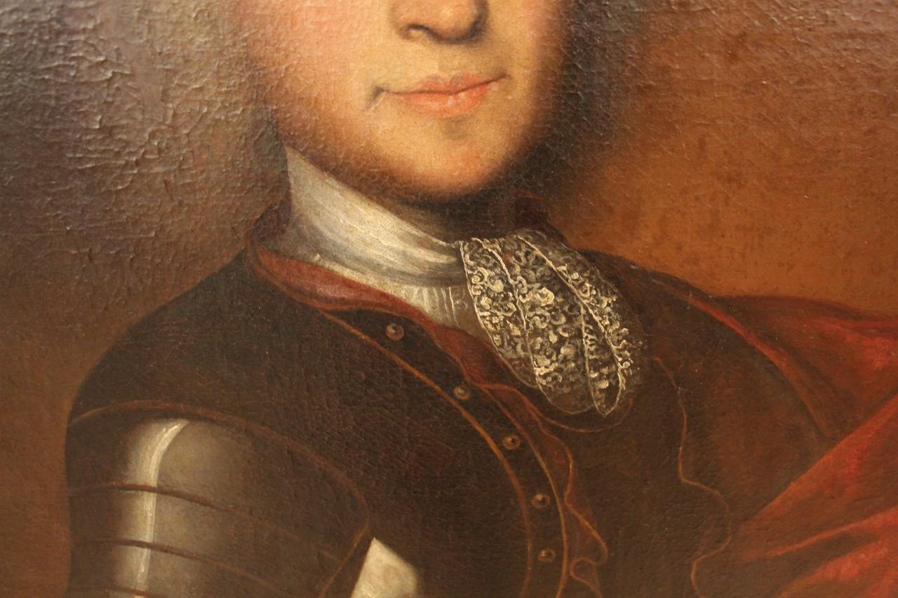 Large Portrait Early XVIIIth of Daniel De Pont Wlyamoz, Captain Spain For Sale 4