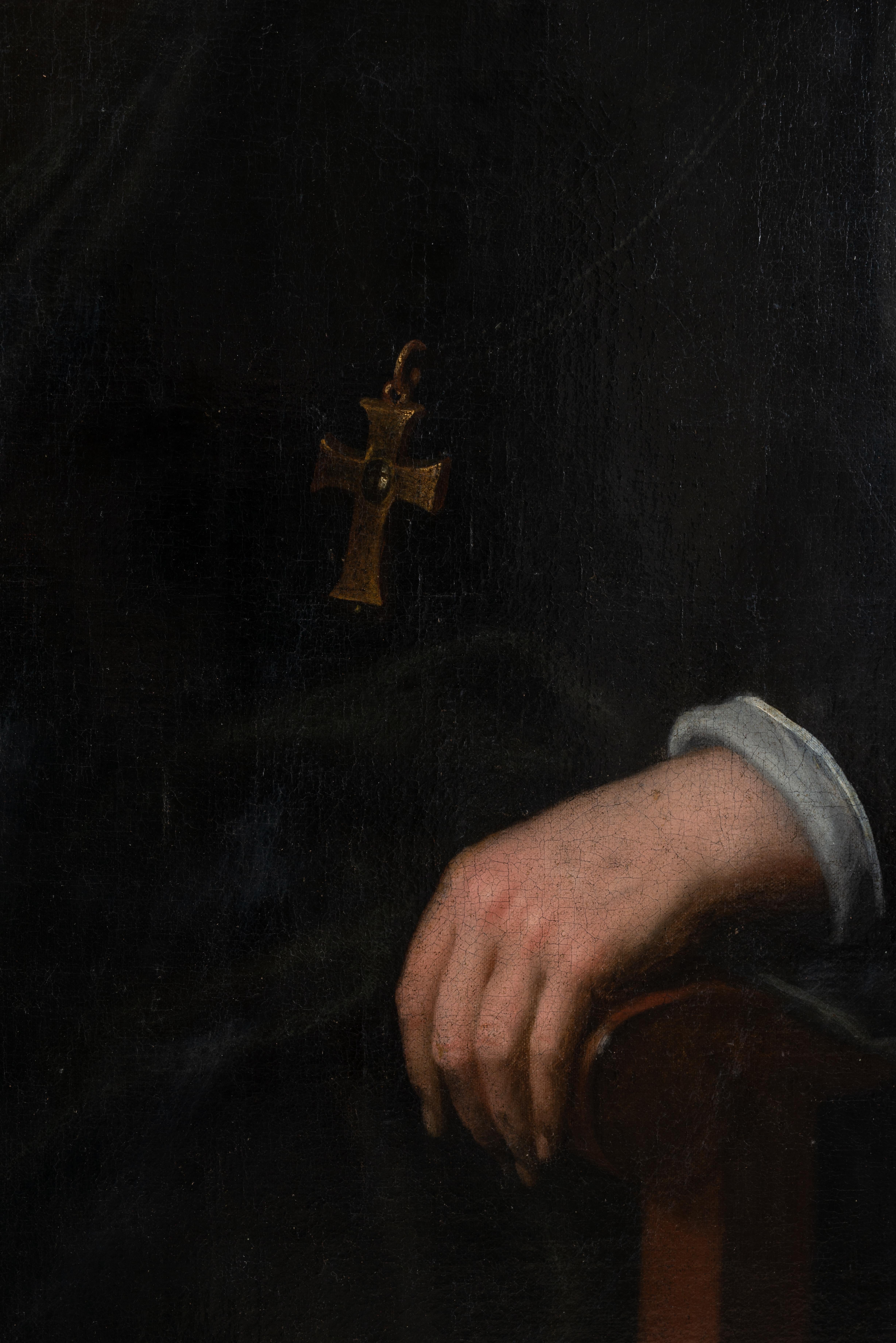 Canvas Large Portrait of a Clergyman, 17th Century French School