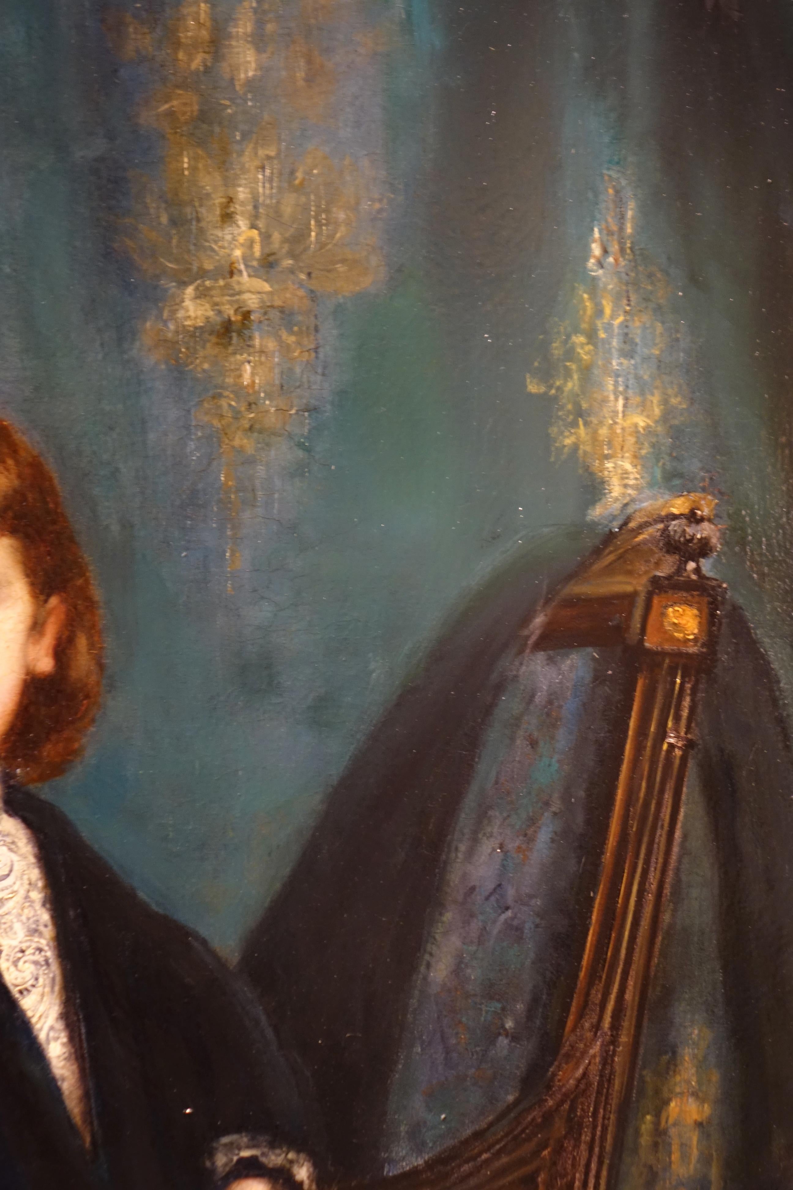 Gran retrato de una joven, Henri VOLLET( 1861-1945) Francés en venta