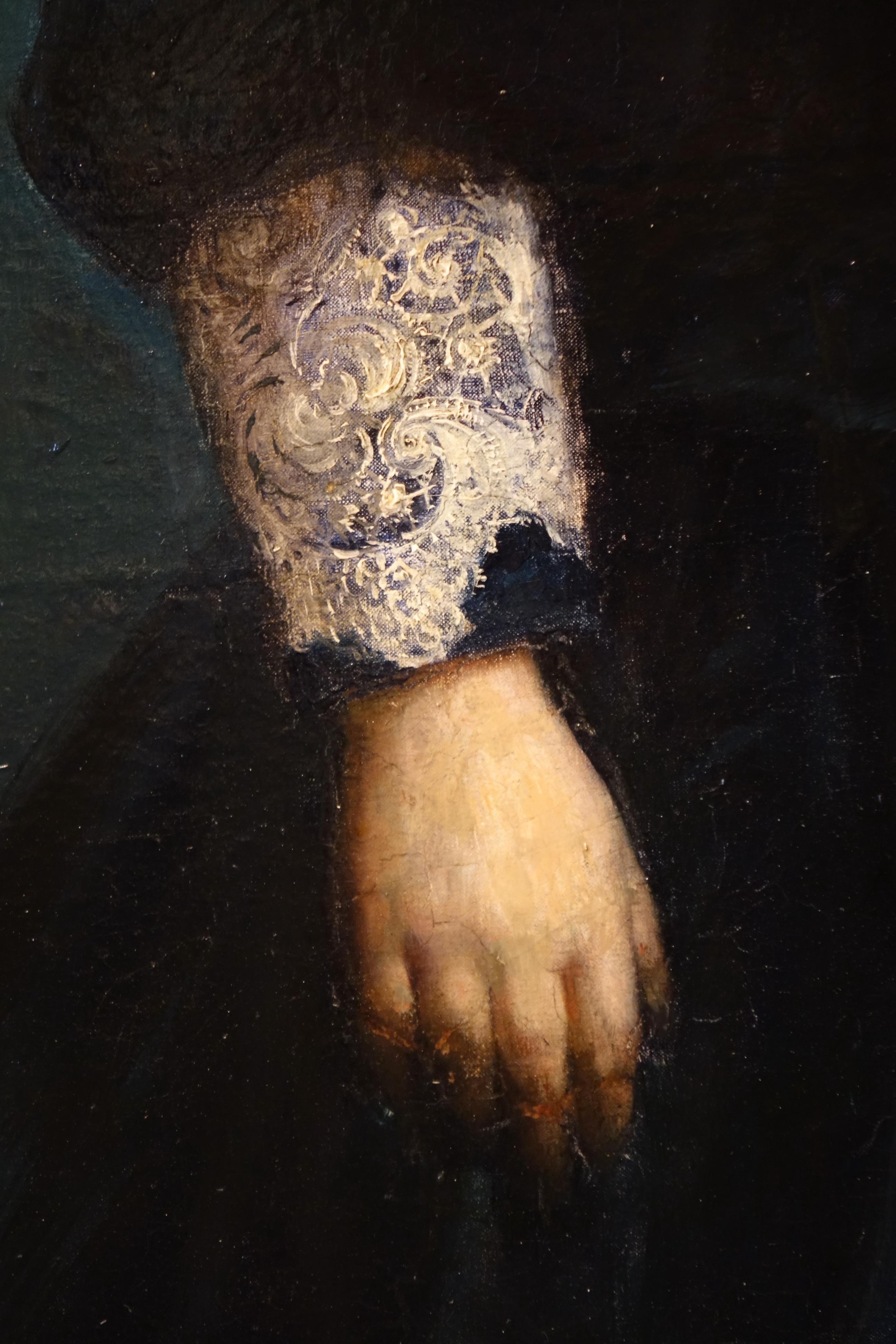 Gran retrato de una joven, Henri VOLLET( 1861-1945) Pintado a mano en venta