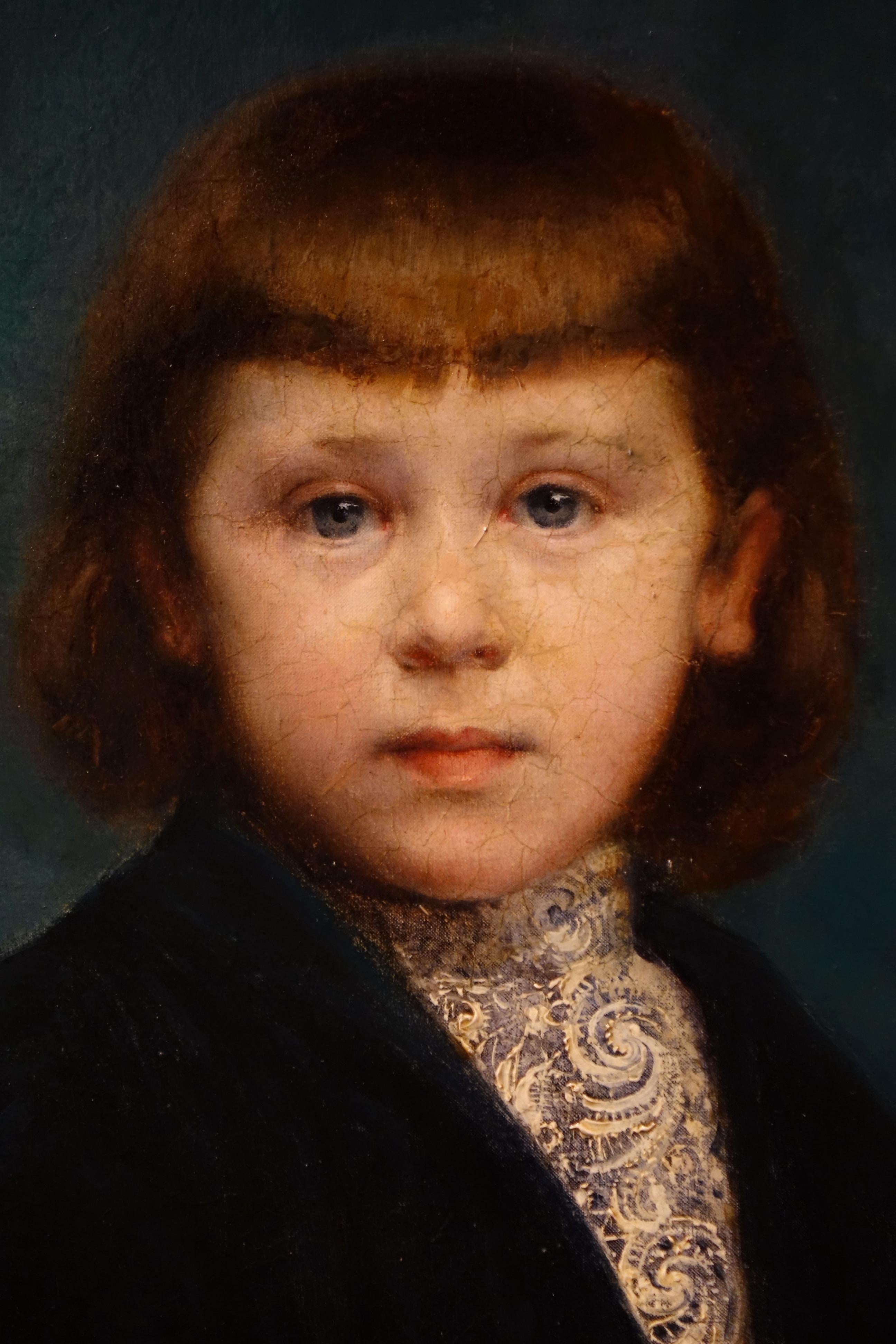Grand portrait d'une jeune fille, Henri VOLLET( 1861-1945) en vente 1