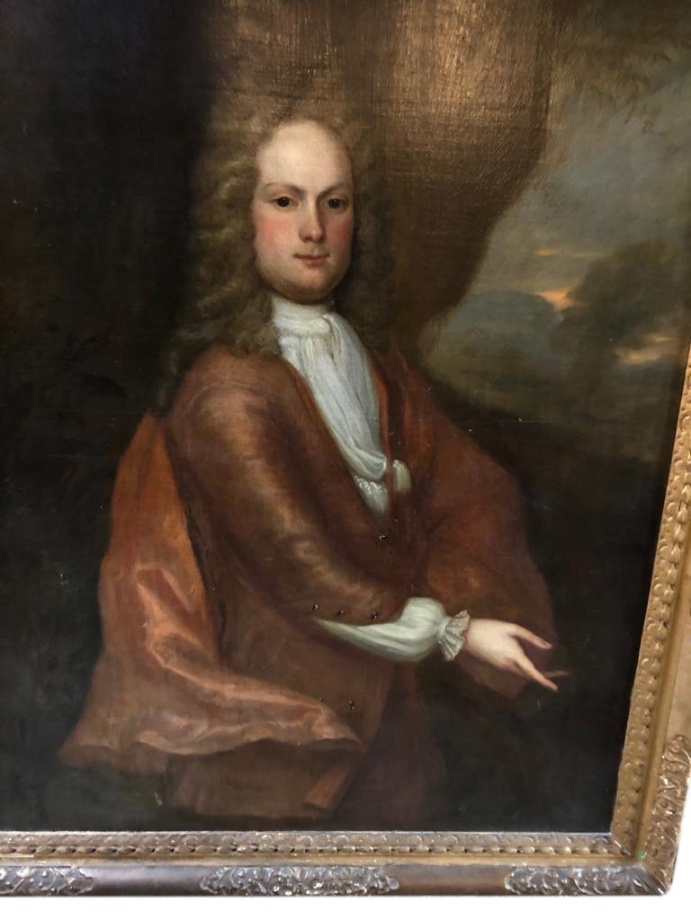 18th Century and Earlier Large Portrait of an English Gentlemen/Duke, 18th-19th Century For Sale