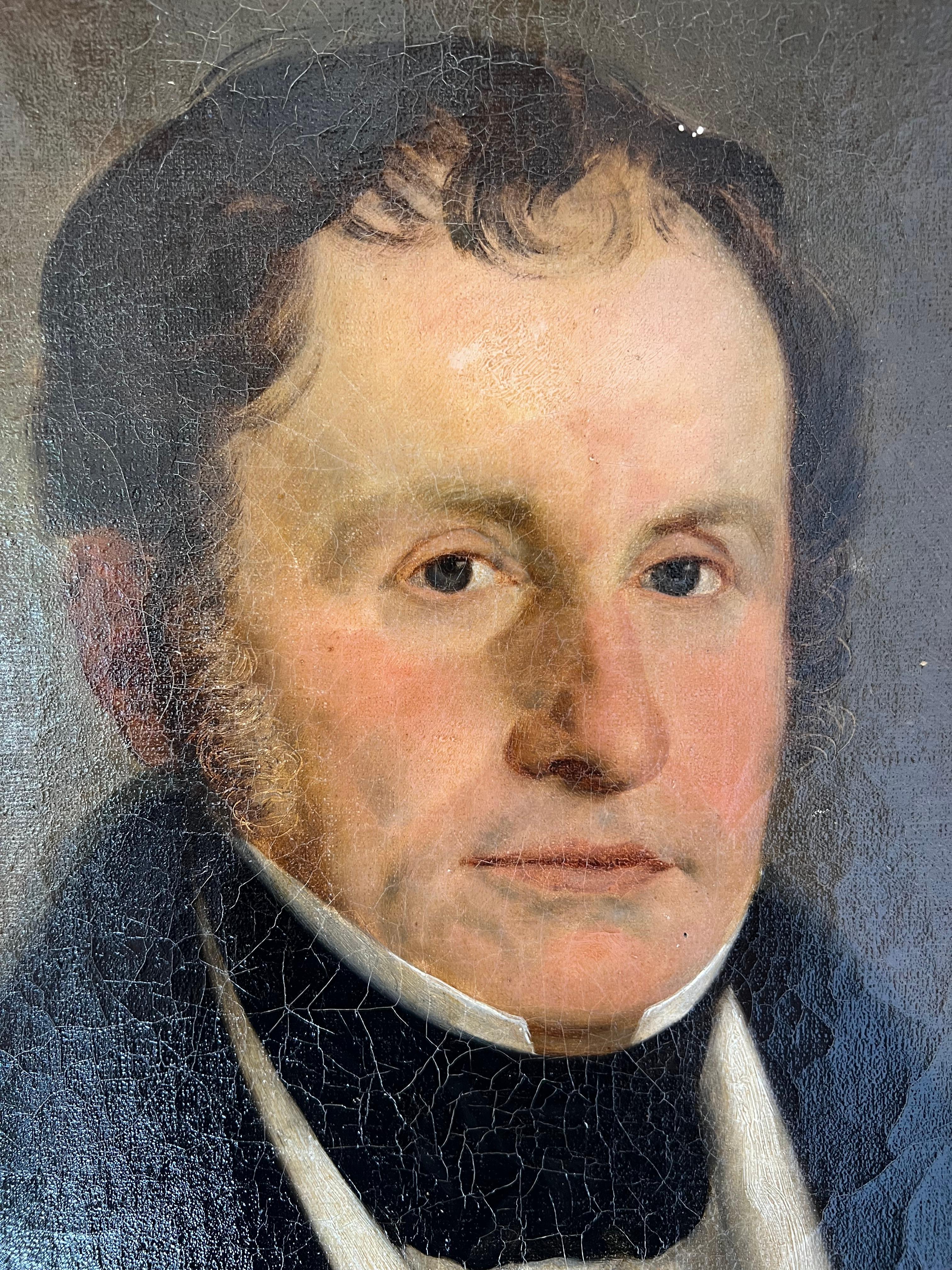 Canvas Large Portrait of Captain Herlin, Officer of the Legion of Honor - 19th Century