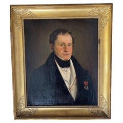 Large Portrait of Captain Herlin, Officer of the Legion of Honor - 19th Century