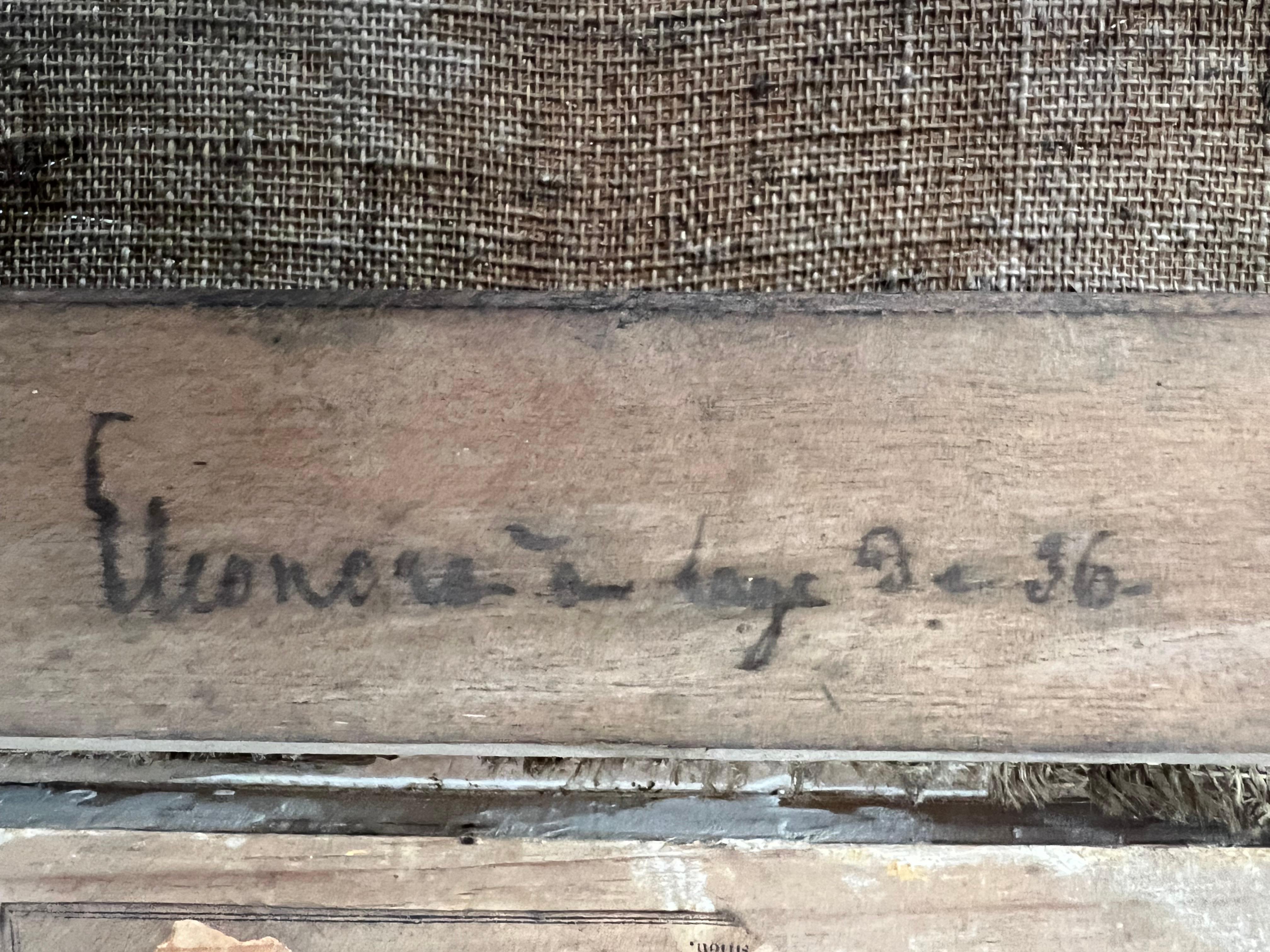 Grand portrait de la femme du capitaine Herlin 19e en vente 10