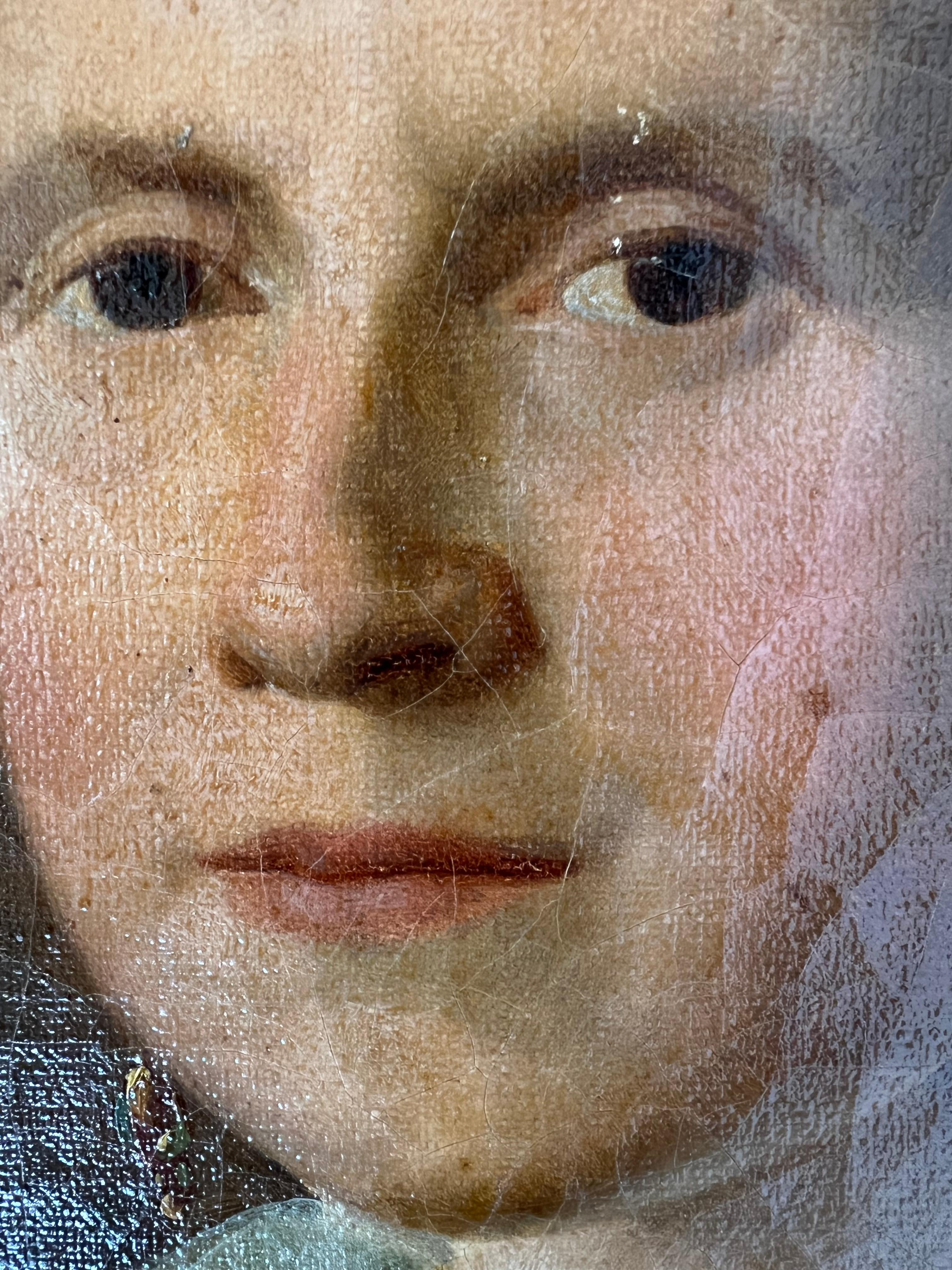 Grand portrait de la femme du capitaine Herlin 19e en vente 1