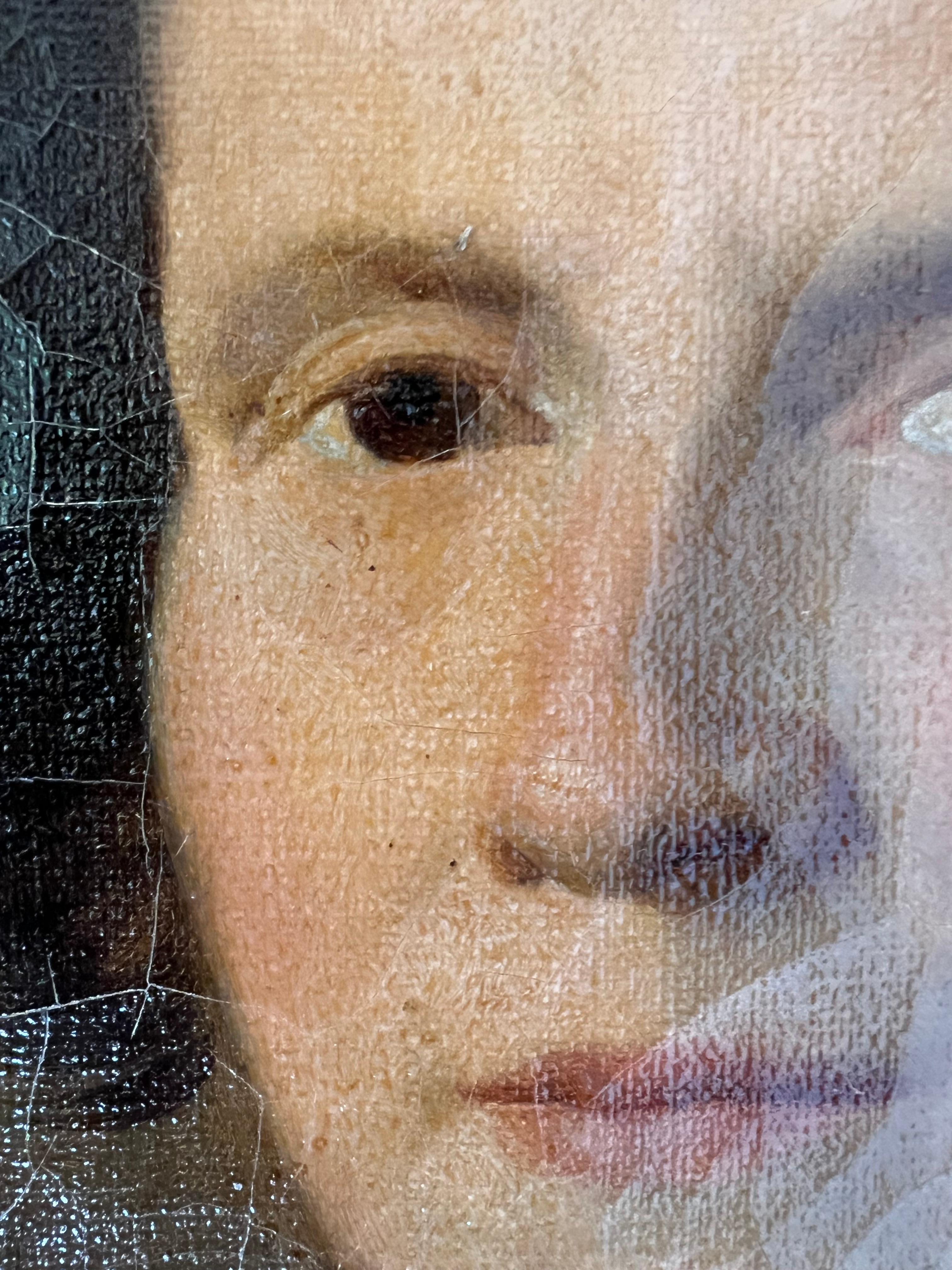 Grand portrait de la femme du capitaine Herlin 19e en vente 2
