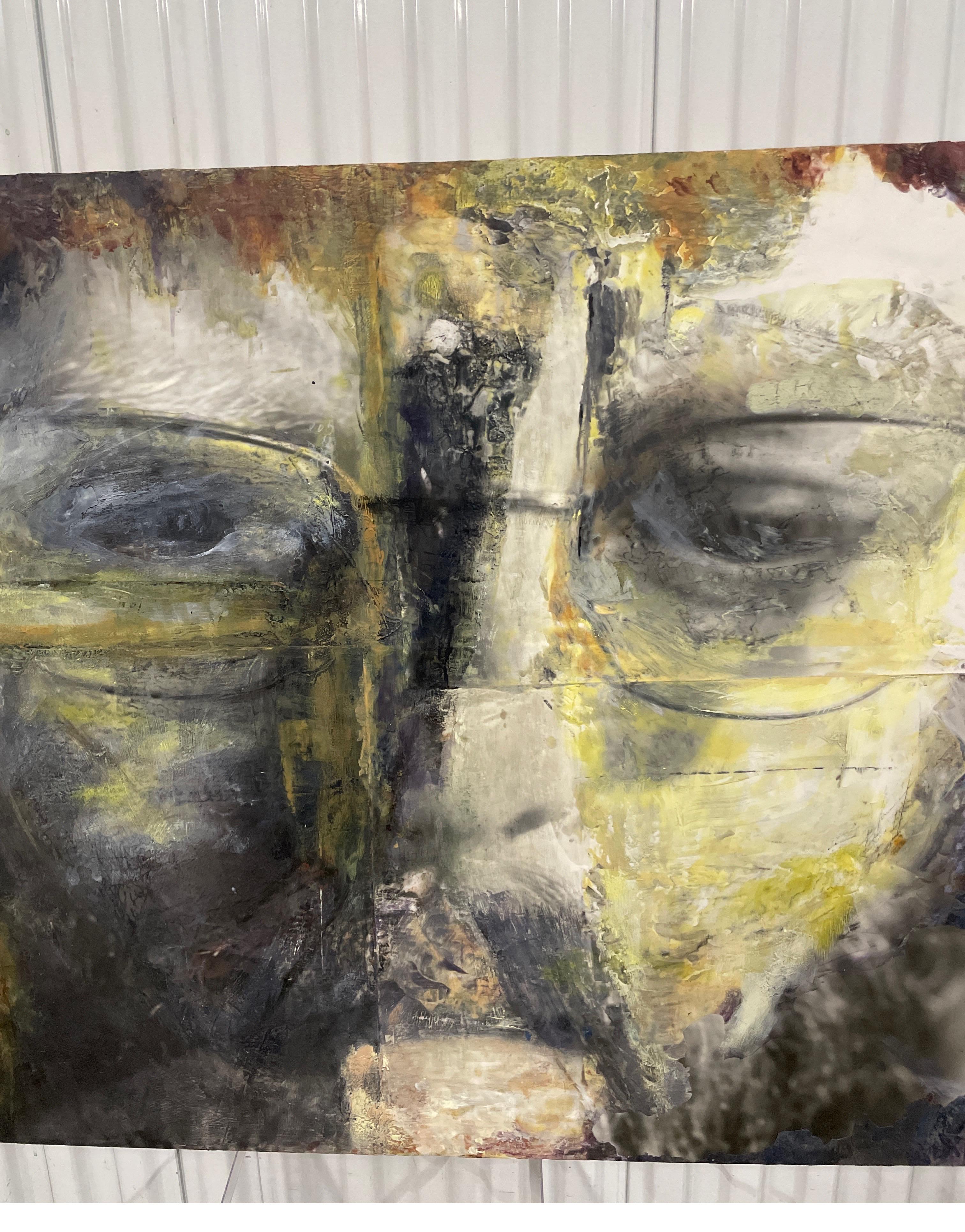 20th Century Large Portrait of Man's Face by T. Howard For Sale