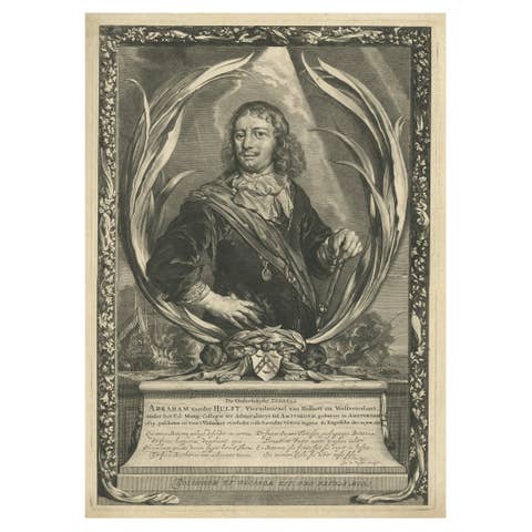 Large Portrait of Vice Admiral Abraham van der Hulst – Dutch Naval Hero, c.1666