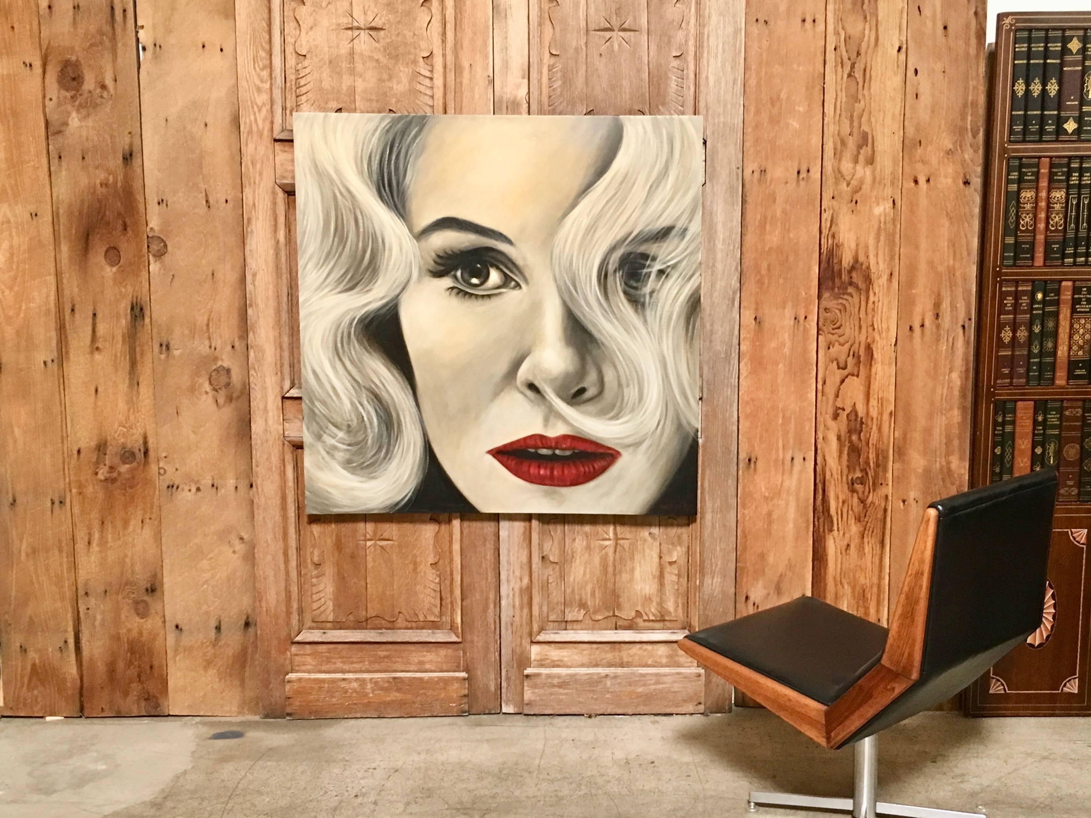 Large Portrait on Canvas Titled Silent Screen Star 4