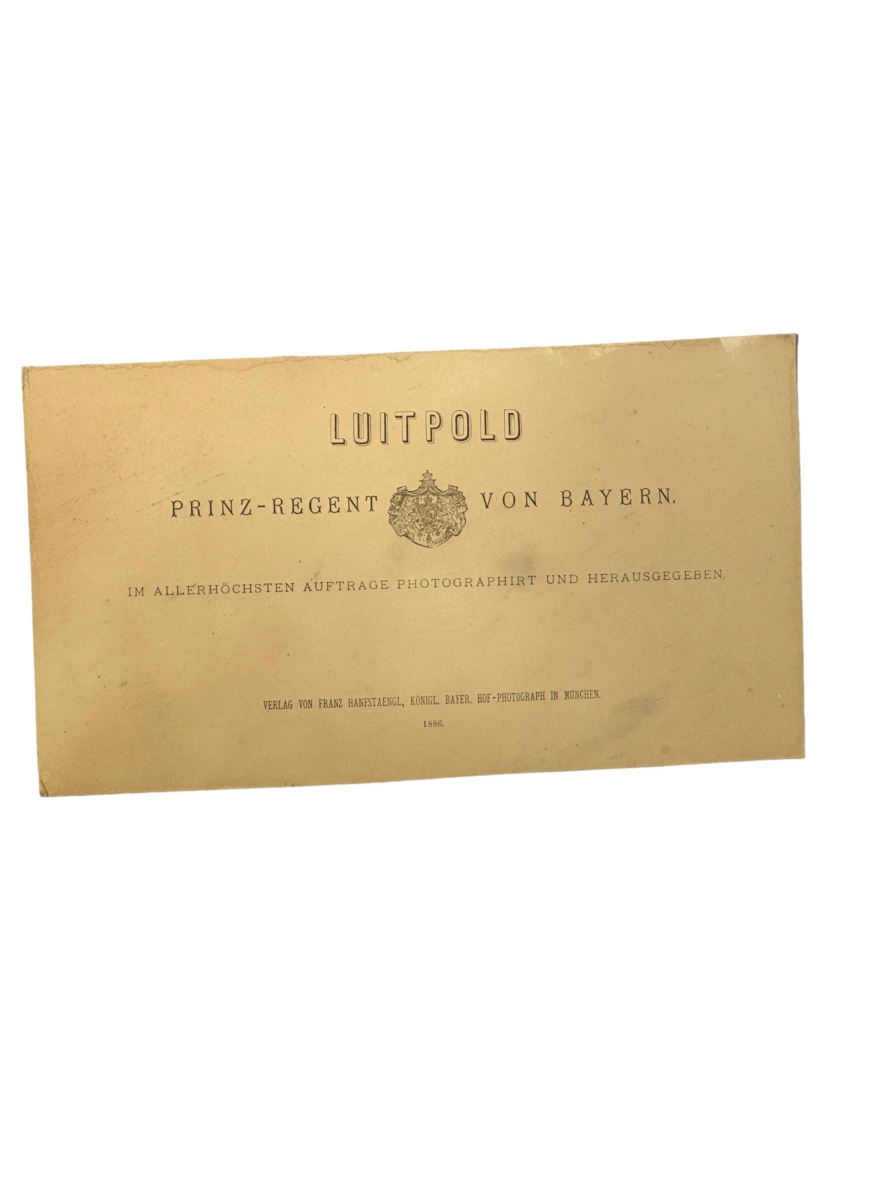 Großes Portraitfoto von Luitpold Prinz Regent von Bayern 1886 Holz geschnitzter Rahmen im Zustand „Gut“ im Angebot in Nuernberg, DE
