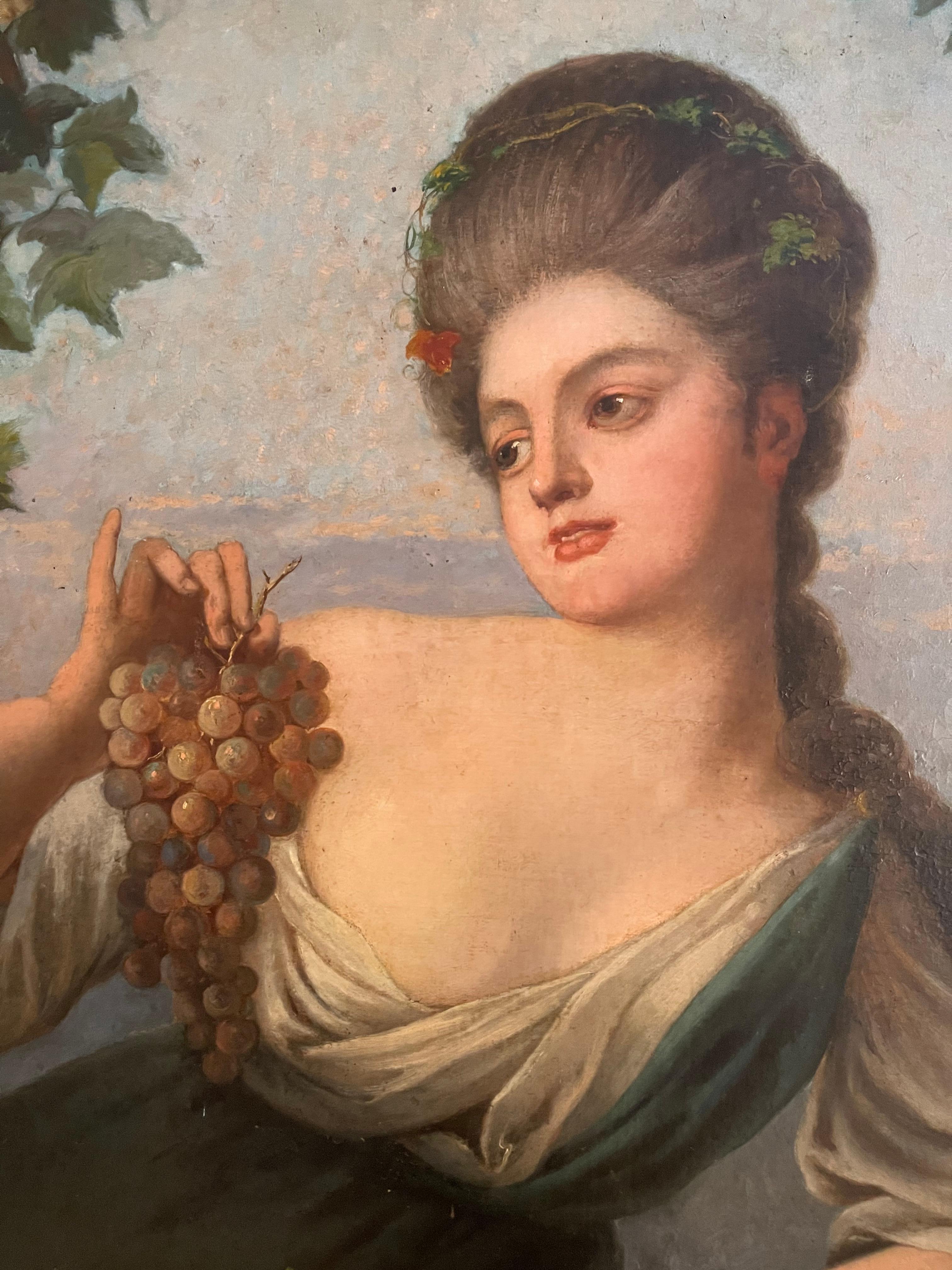 girl with grapes painting