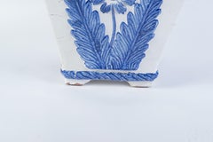 Blue & White Glazed Terracotta Jardinière from Portugal, 1980