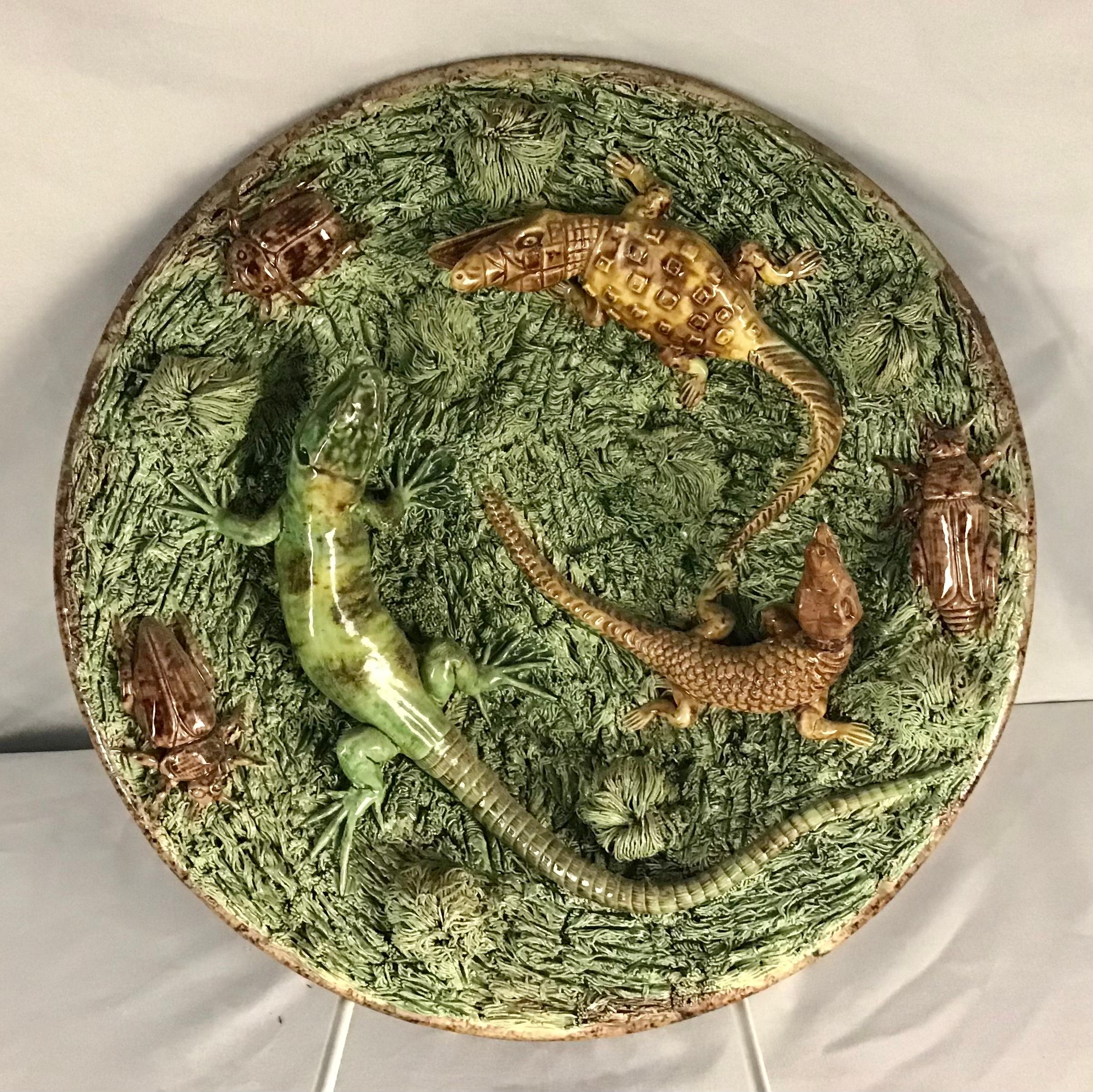 Large Portuguese Mafra Palissy Charger For Sale 3