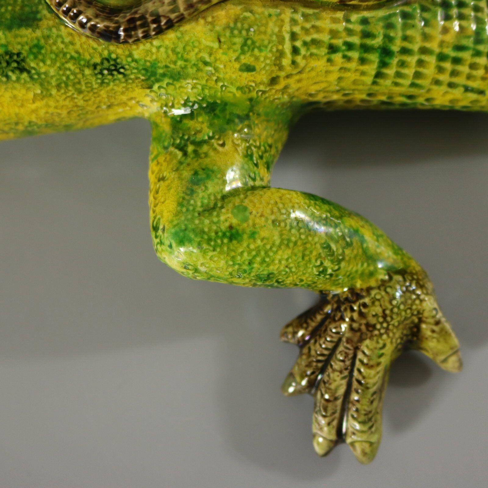 Large Portuguese Palissy Majolica Lizard Wall Figure For Sale 4