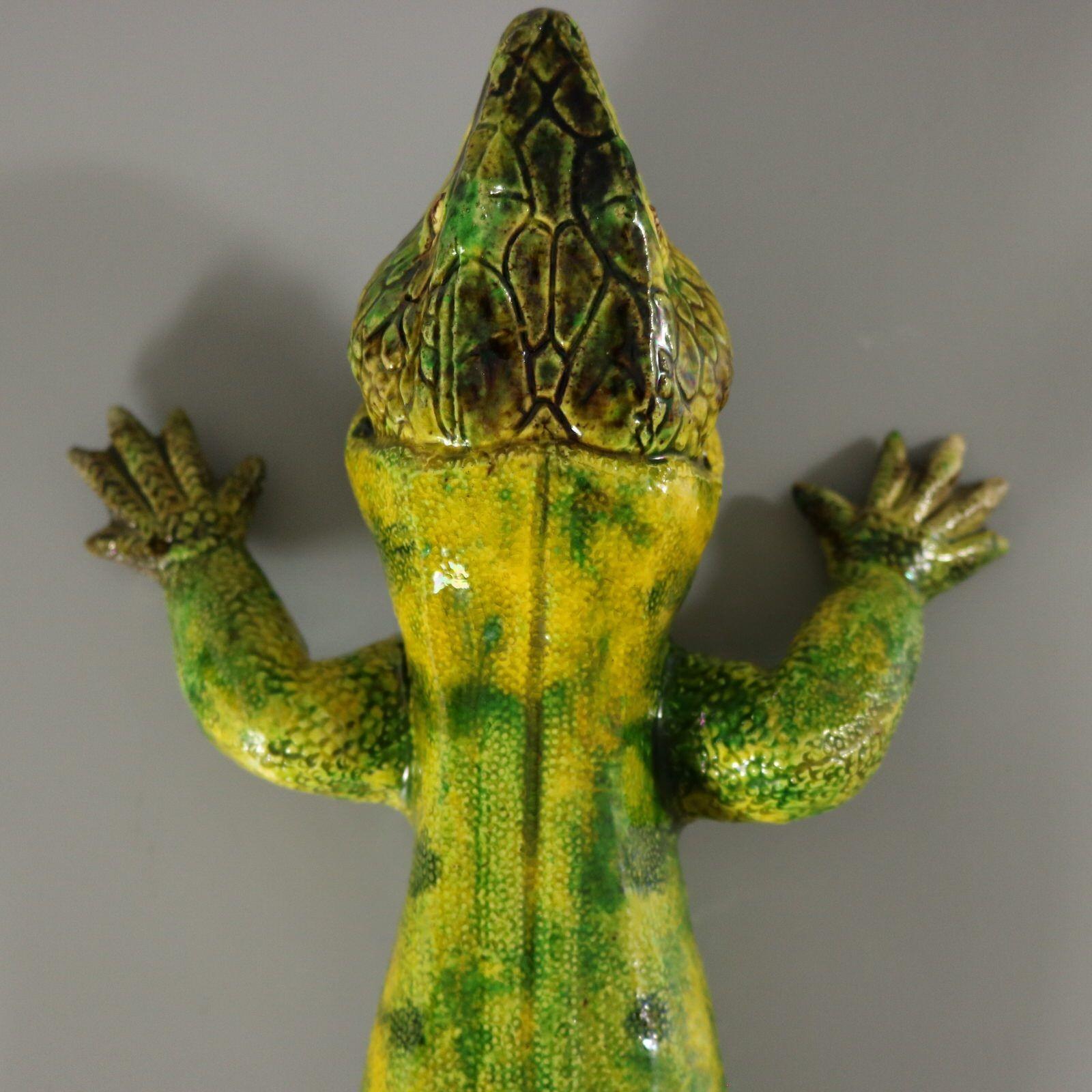 Large Portuguese Palissy Majolica Lizard Wall Figure For Sale 3