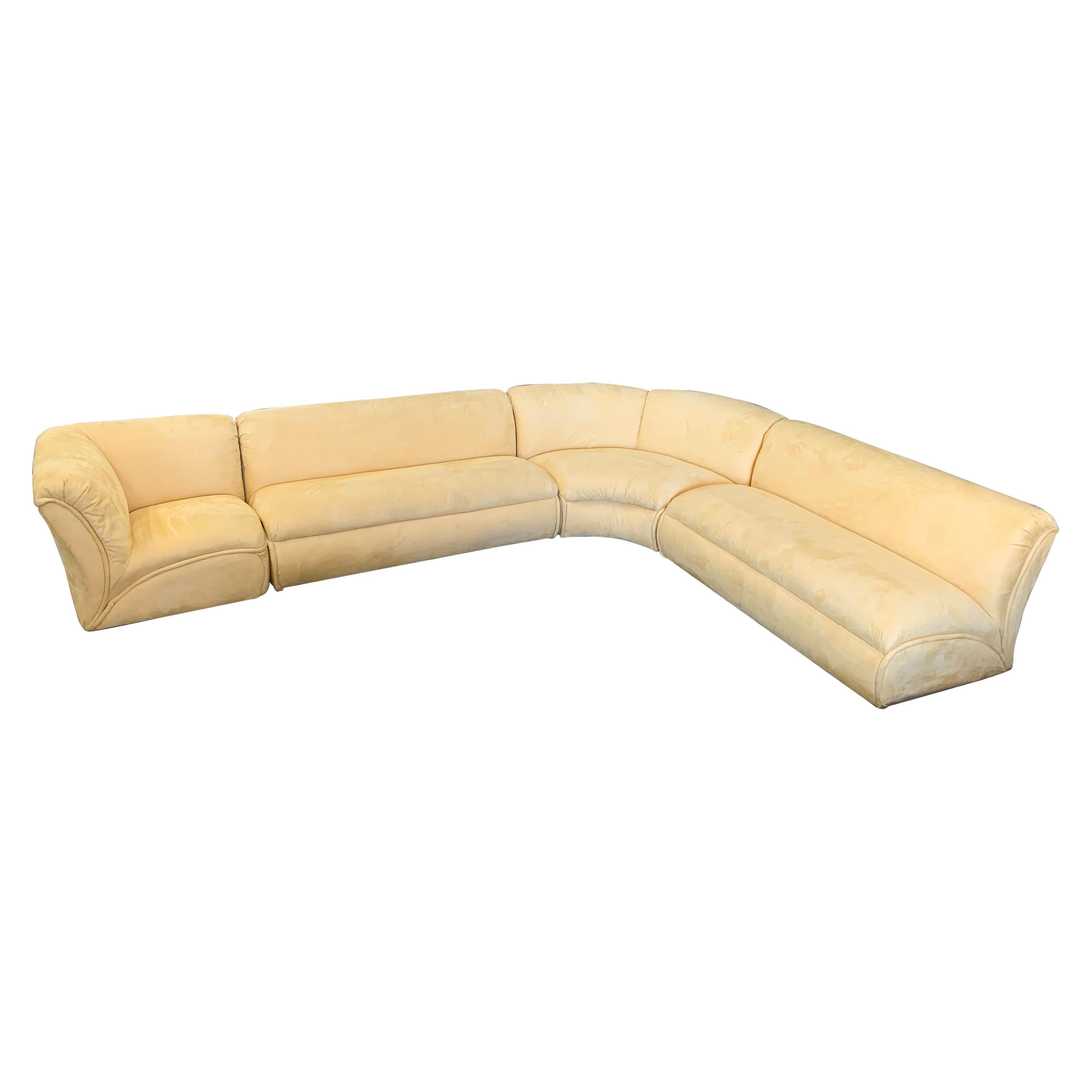 Large Postmodern 4-Piece Sectional Sofa, 1980s