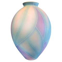 Large Post-Modern Abstract Glazed Studio Pottery Urn, Vase, Signed