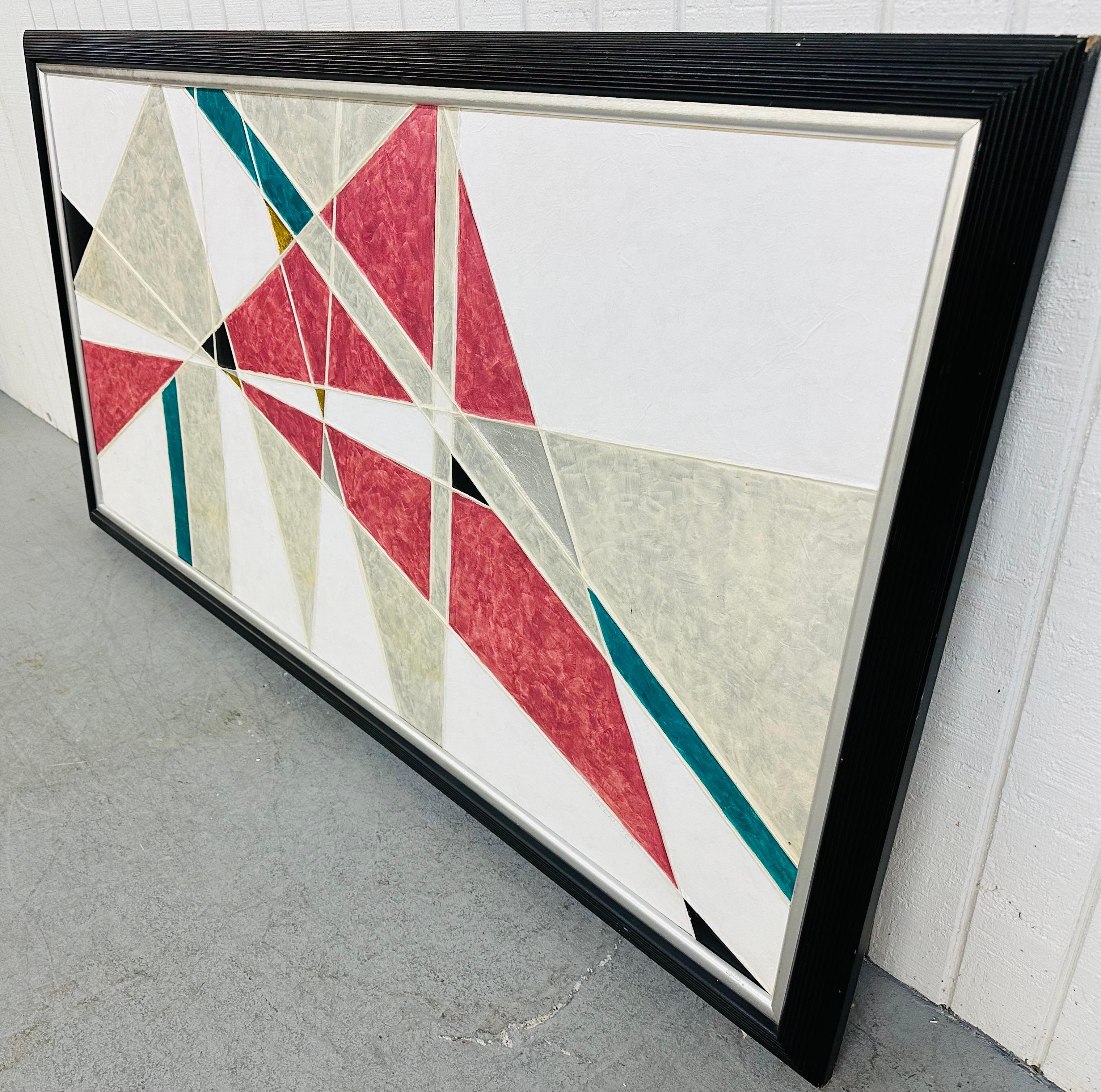 Large Post-Modern Abstract Painting Signed Hollander In Good Condition In Clarksboro, NJ