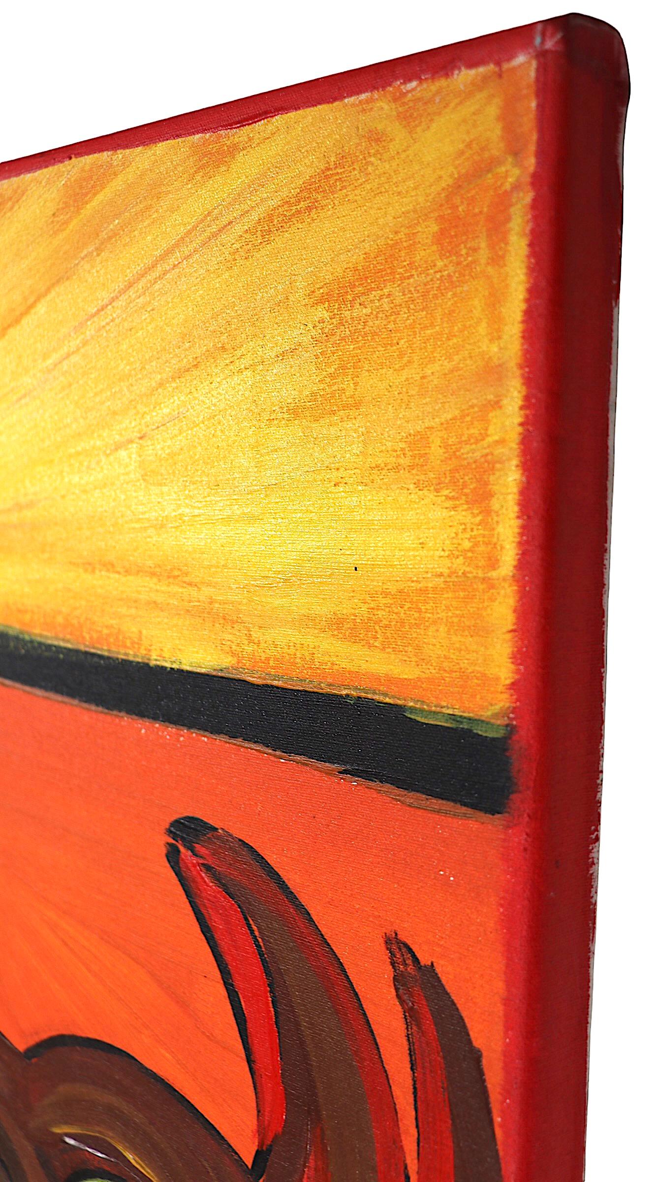 Large Post Modern  Fantasy Street Style Triptych Painting on Canvas For Sale 8