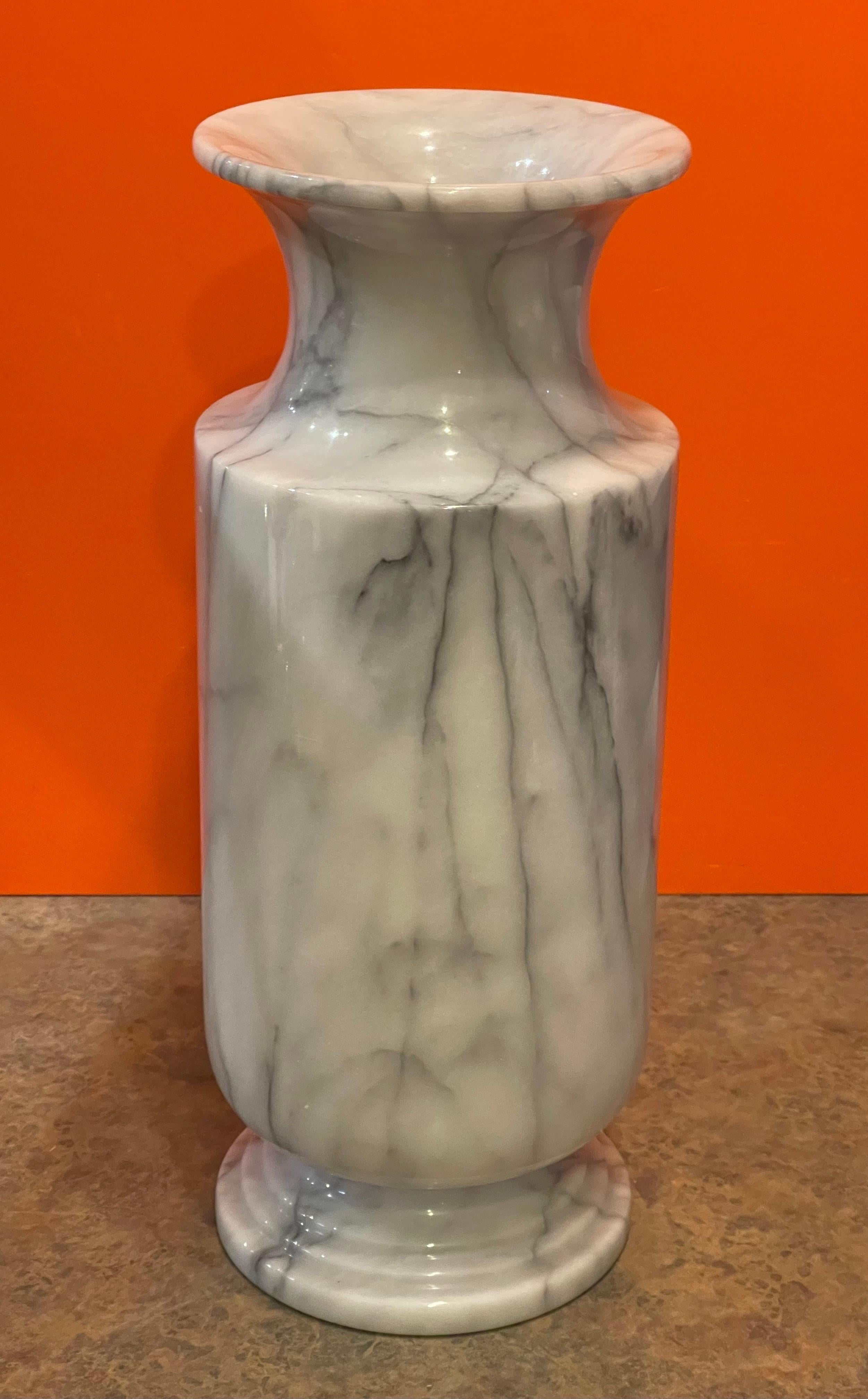 Large Post-Modern Italian Carrara Marble Vase For Sale 6