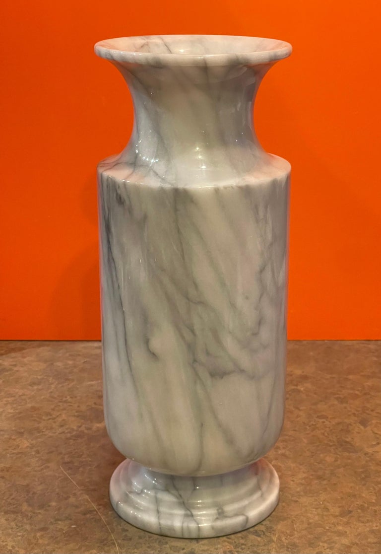 Large PostModern Italian Carrara Marble Vase For Sale at 1stDibs
