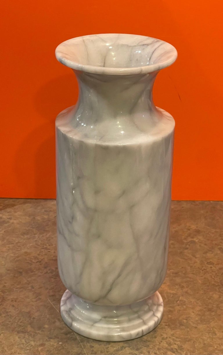 Large PostModern Italian Carrara Marble Vase For Sale at 1stDibs