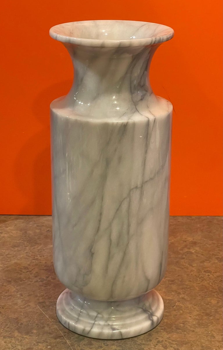 Large PostModern Italian Carrara Marble Vase For Sale at 1stDibs