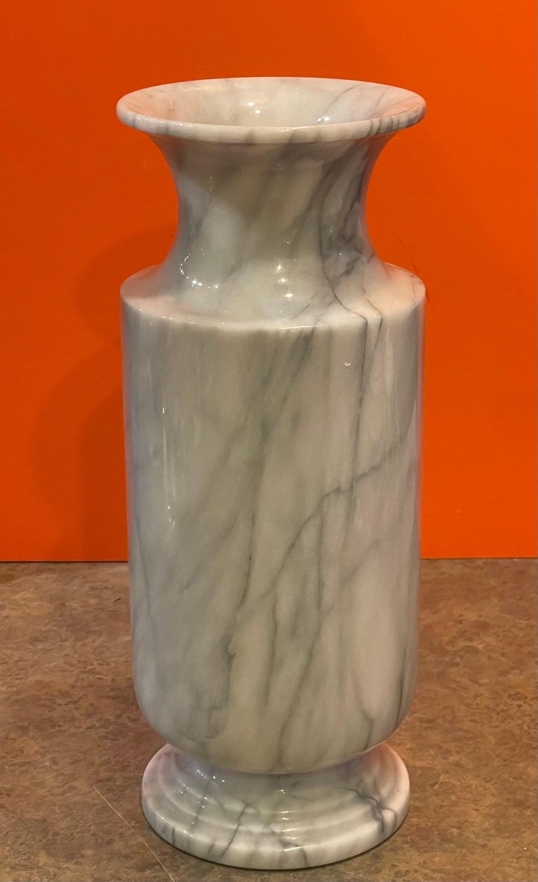 Large PostModern Italian Carrara Marble Vase For Sale at 1stDibs
