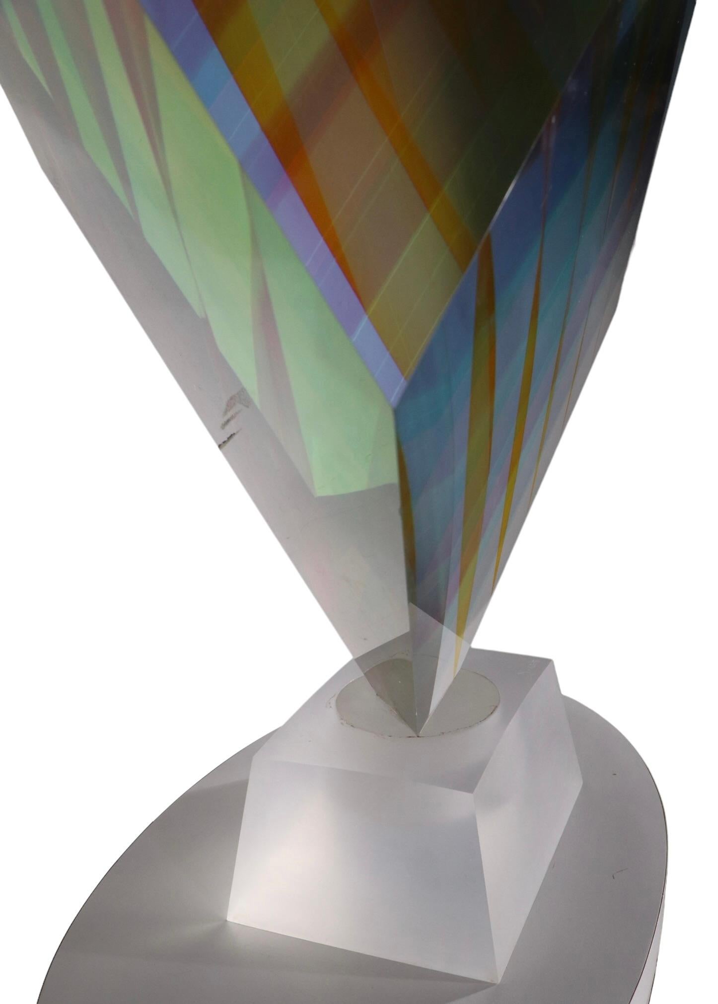 Large Post Modern Lucite Sculpture by Norman Mercer c 1991 In Good Condition For Sale In New York, NY