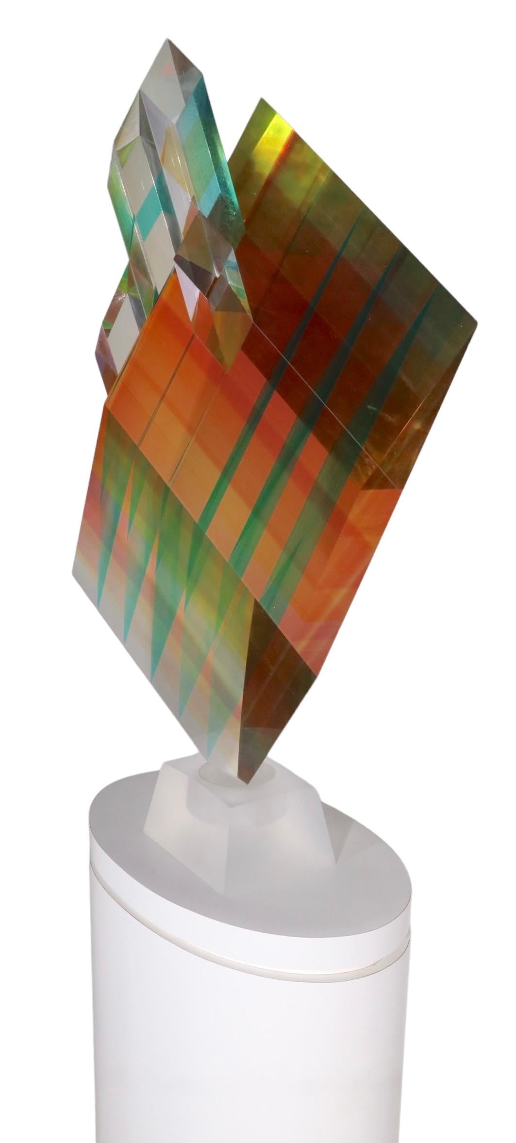 Large Post Modern Lucite Sculpture by Norman Mercer c 1991 For Sale 3