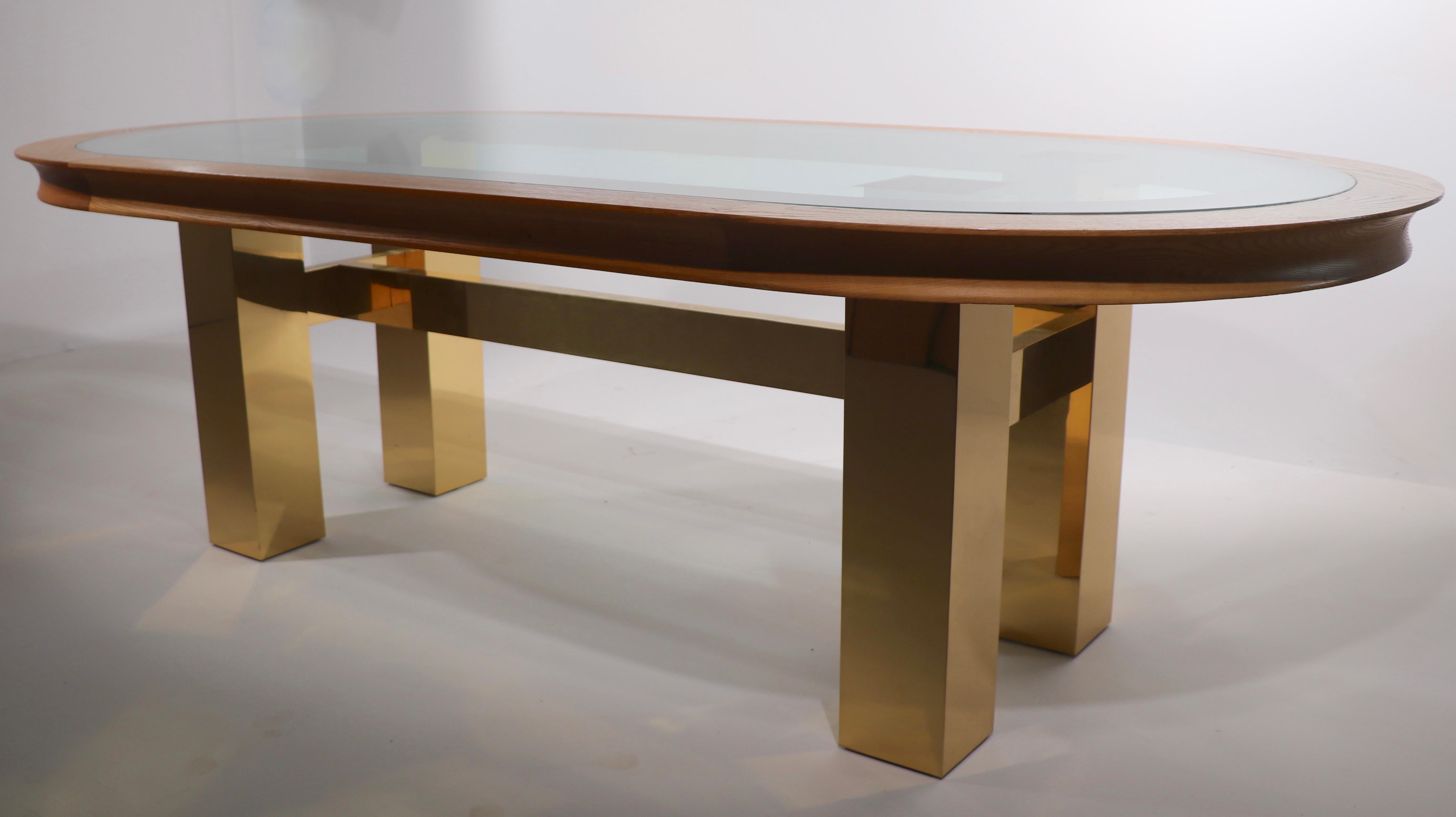 Large Post Modern Oval Dining Table after Evans In Good Condition For Sale In New York, NY