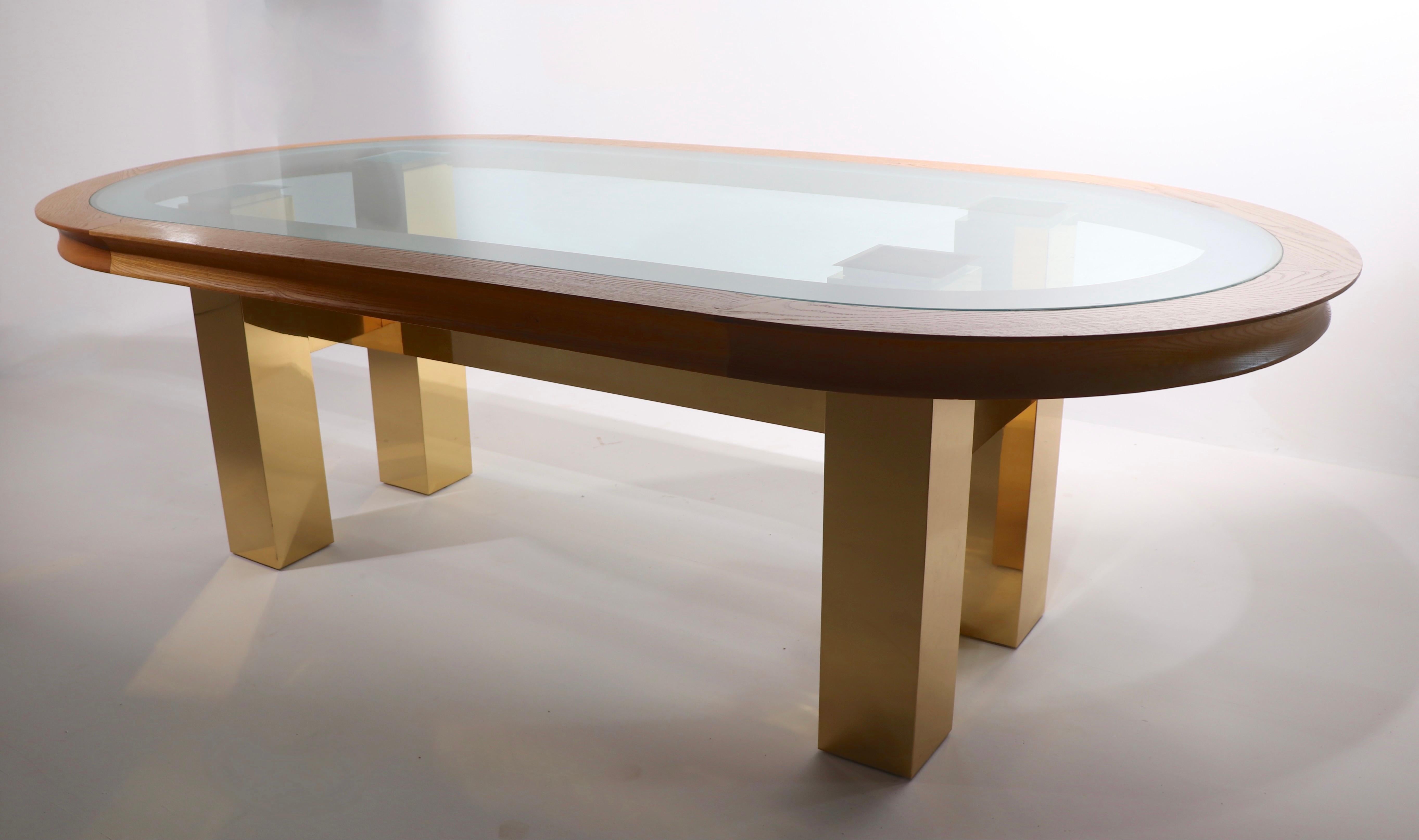 20th Century Large Post Modern Oval Dining Table after Evans For Sale