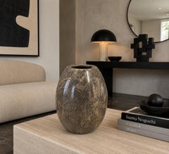 Large Post-Modern Ovoid Marble Vase or Decorative Vessel, 1980s