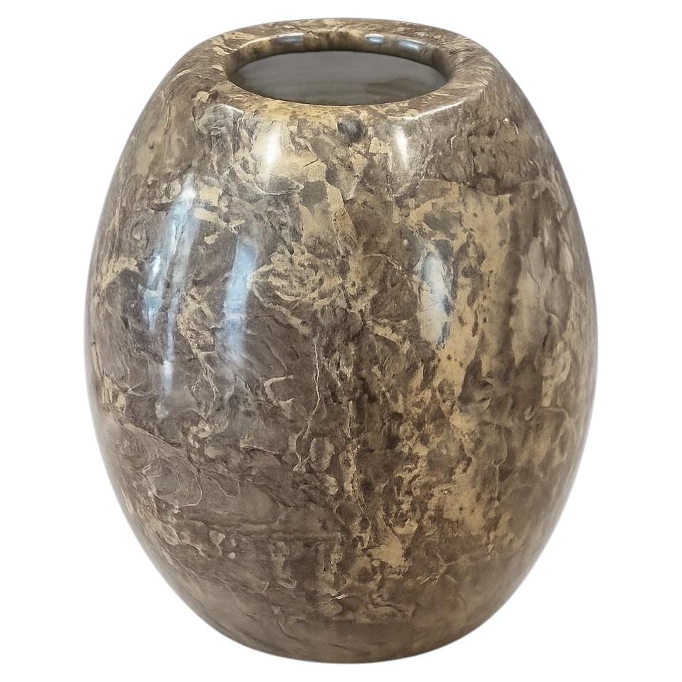 Large Post-Modern Ovoid Marble Vase or Decorative Vessel, 1980s For Sale