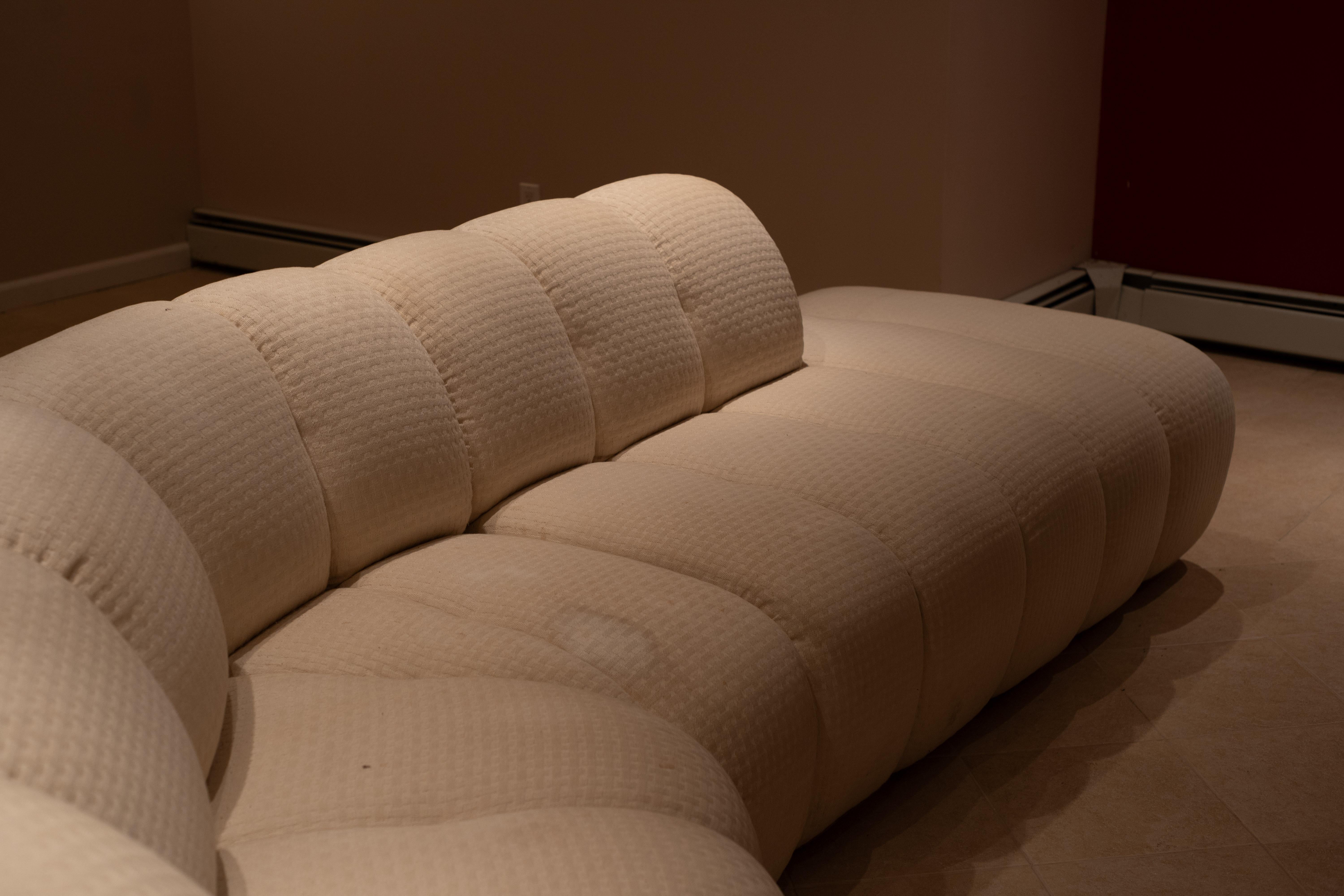 Large Postmodern Channeled 4-Piece Modular Sectional Sofa Attr. Steve Chase 3