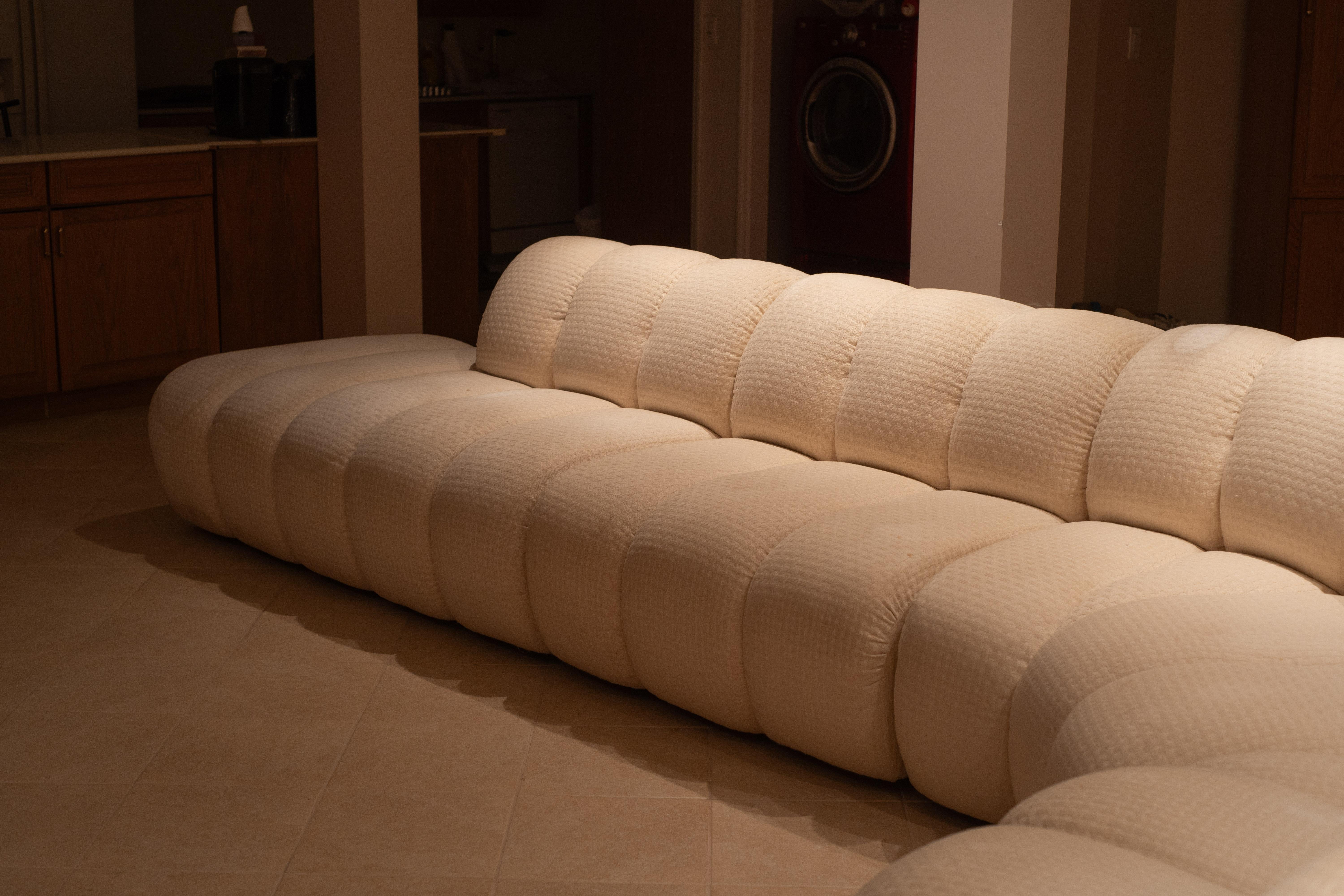 Large Postmodern Channeled 4-Piece Modular Sectional Sofa Attr. Steve Chase 4