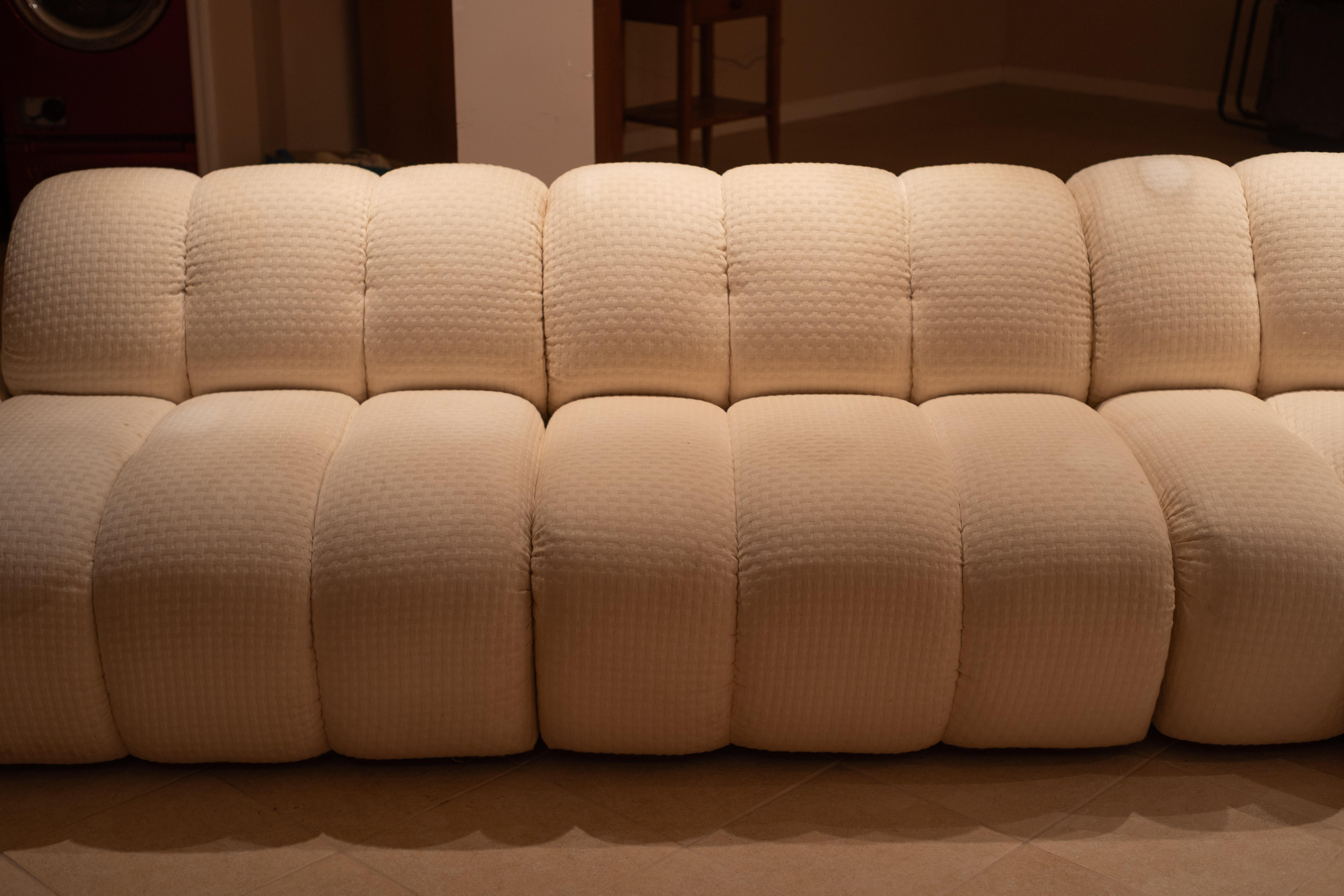 Large Postmodern Channeled 4-Piece Modular Sectional Sofa Attr. Steve Chase 6