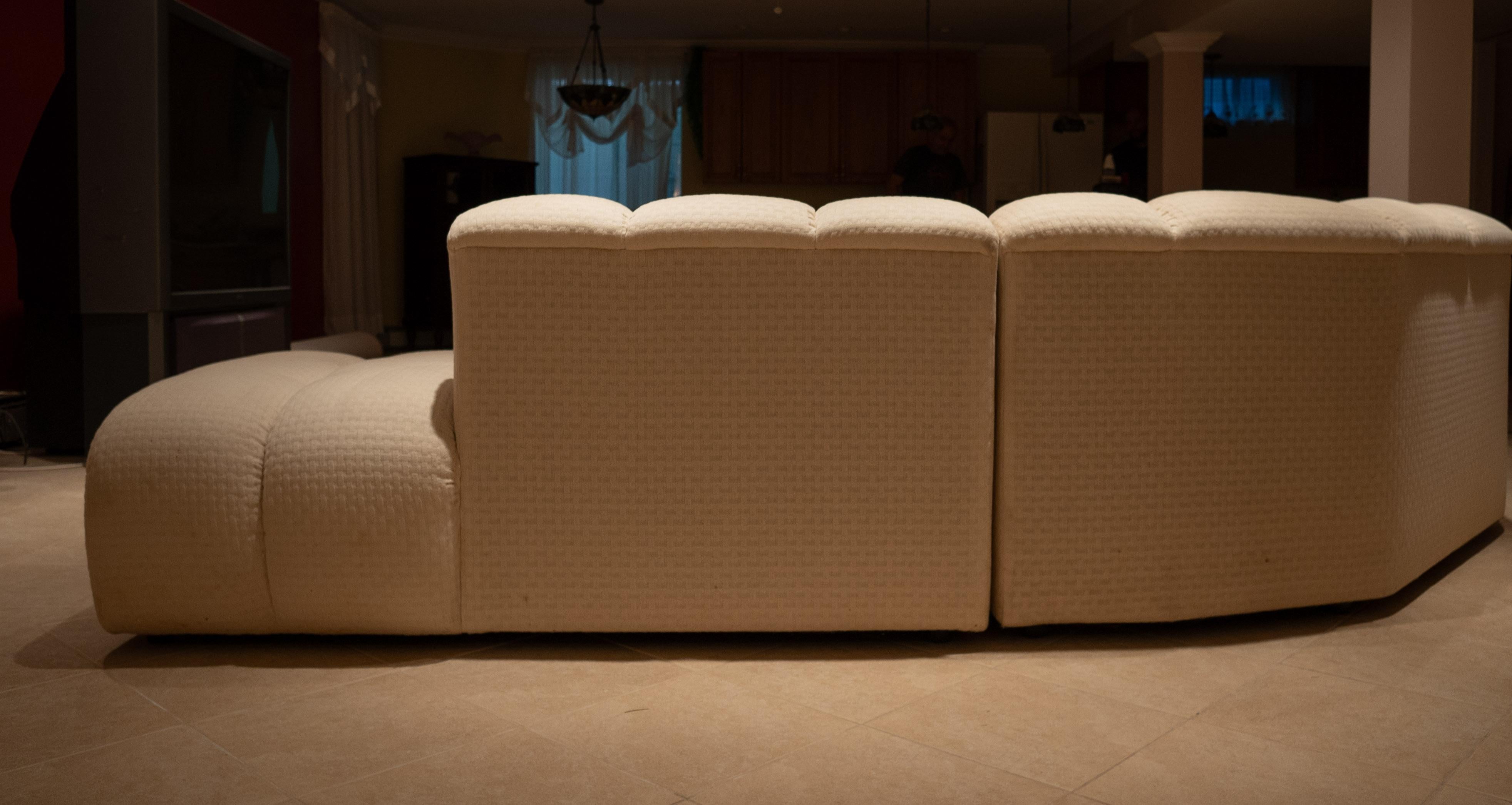 Large Postmodern Channeled 4-Piece Modular Sectional Sofa Attr. Steve Chase 8