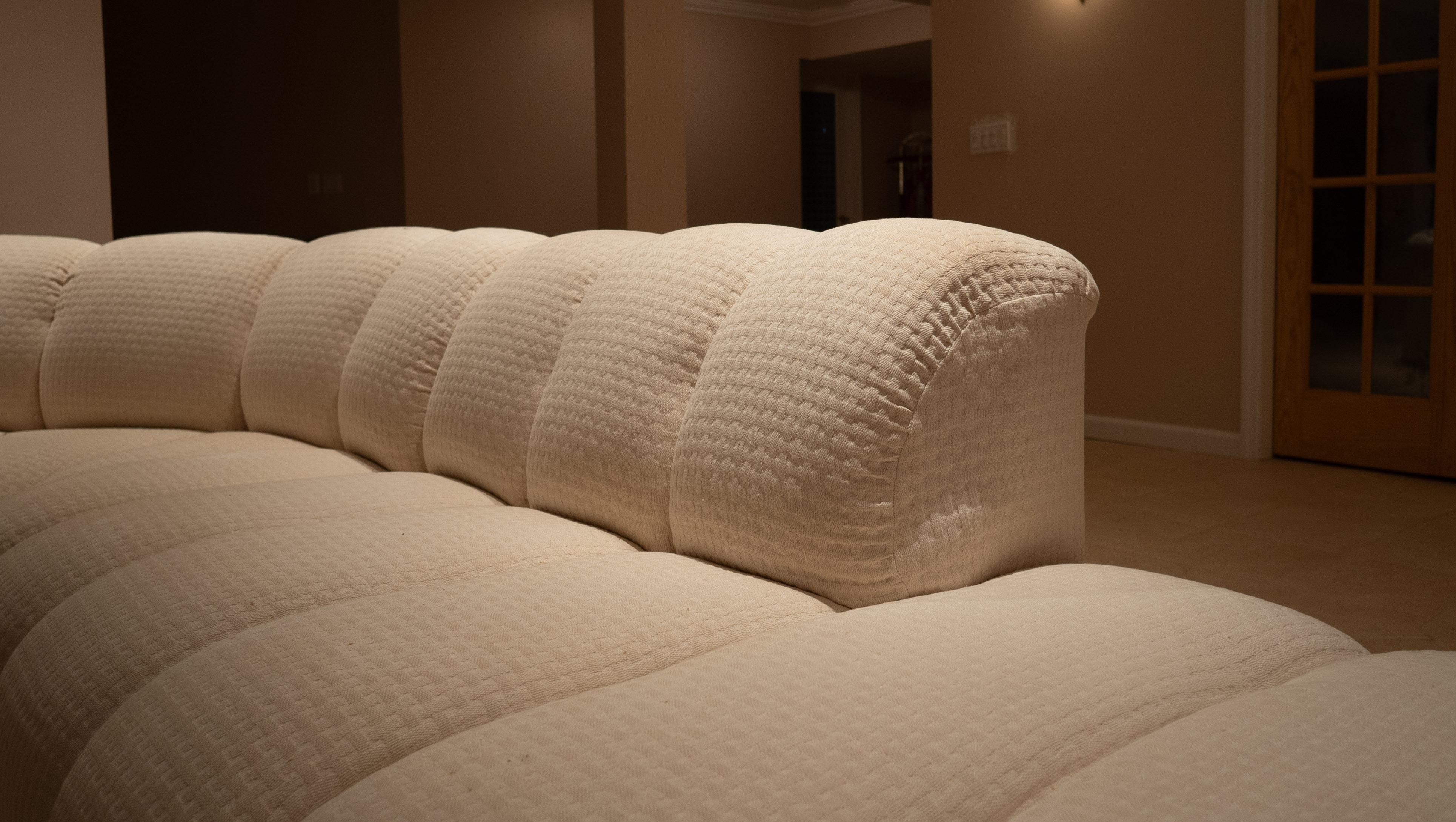 Upholstery Large Postmodern Channeled 4-Piece Modular Sectional Sofa Attr. Steve Chase