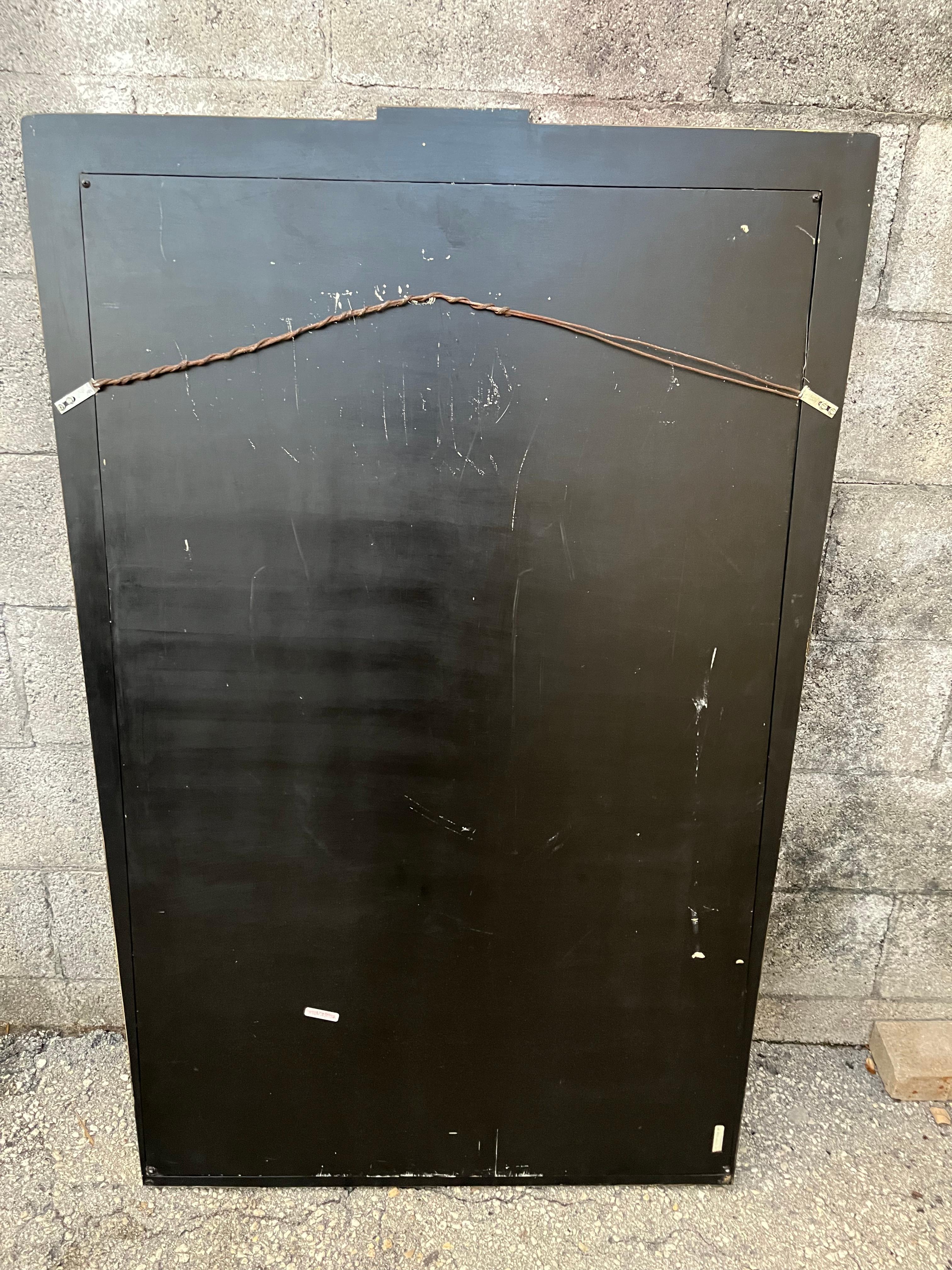 Large Postmodern Coco Wood Wall Mirror by Robb & Stucky. Circa 1990s For Sale 9